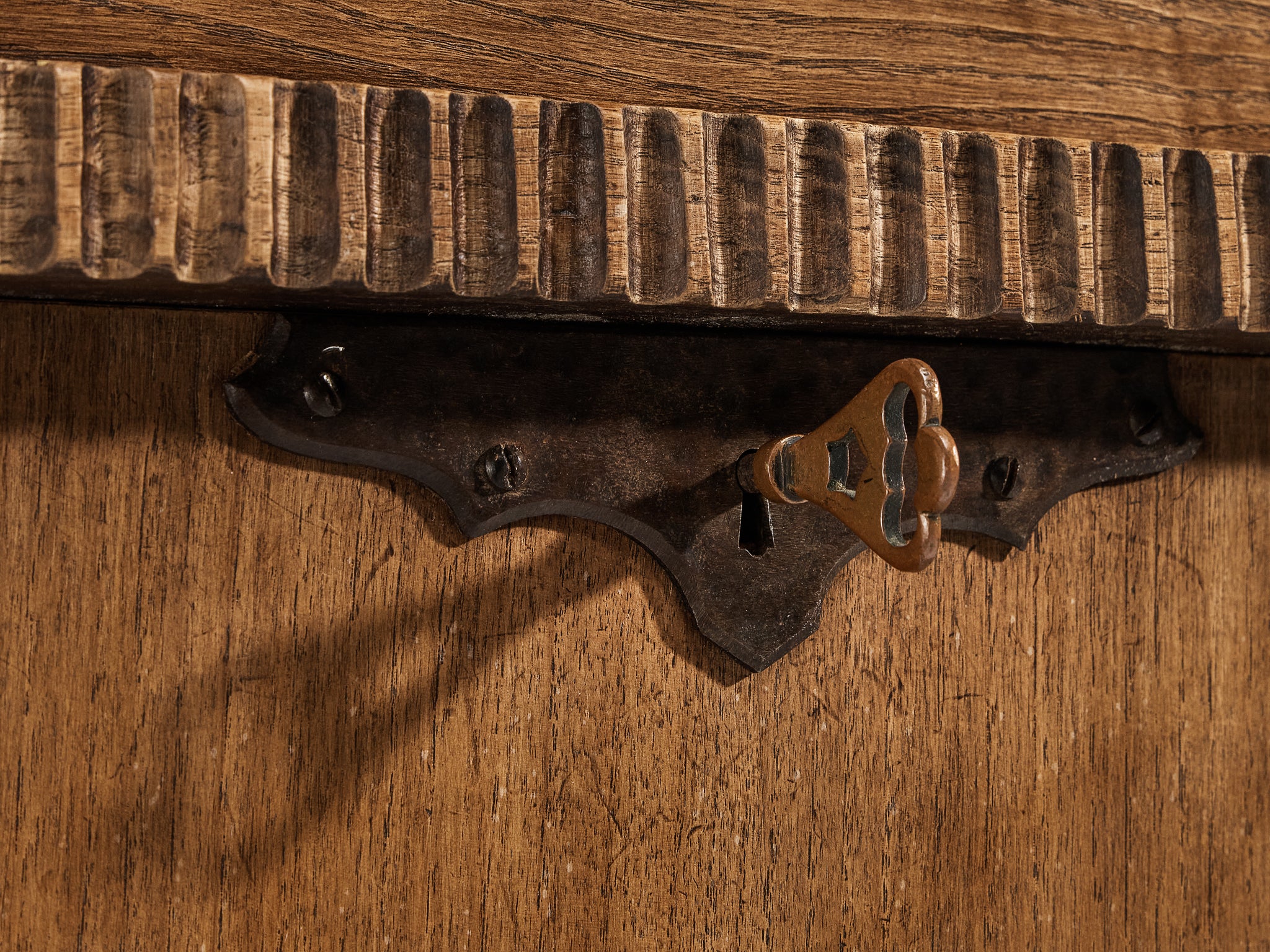 Ernesto Valabrega for Studio Vittorio Valabrega Sideboard in Solid Oak and Iron