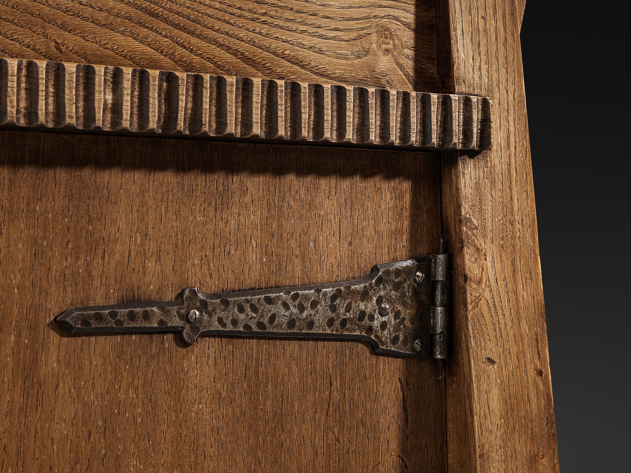 Ernesto Valabrega for Studio Vittorio Valabrega Sideboard in Solid Oak and Iron