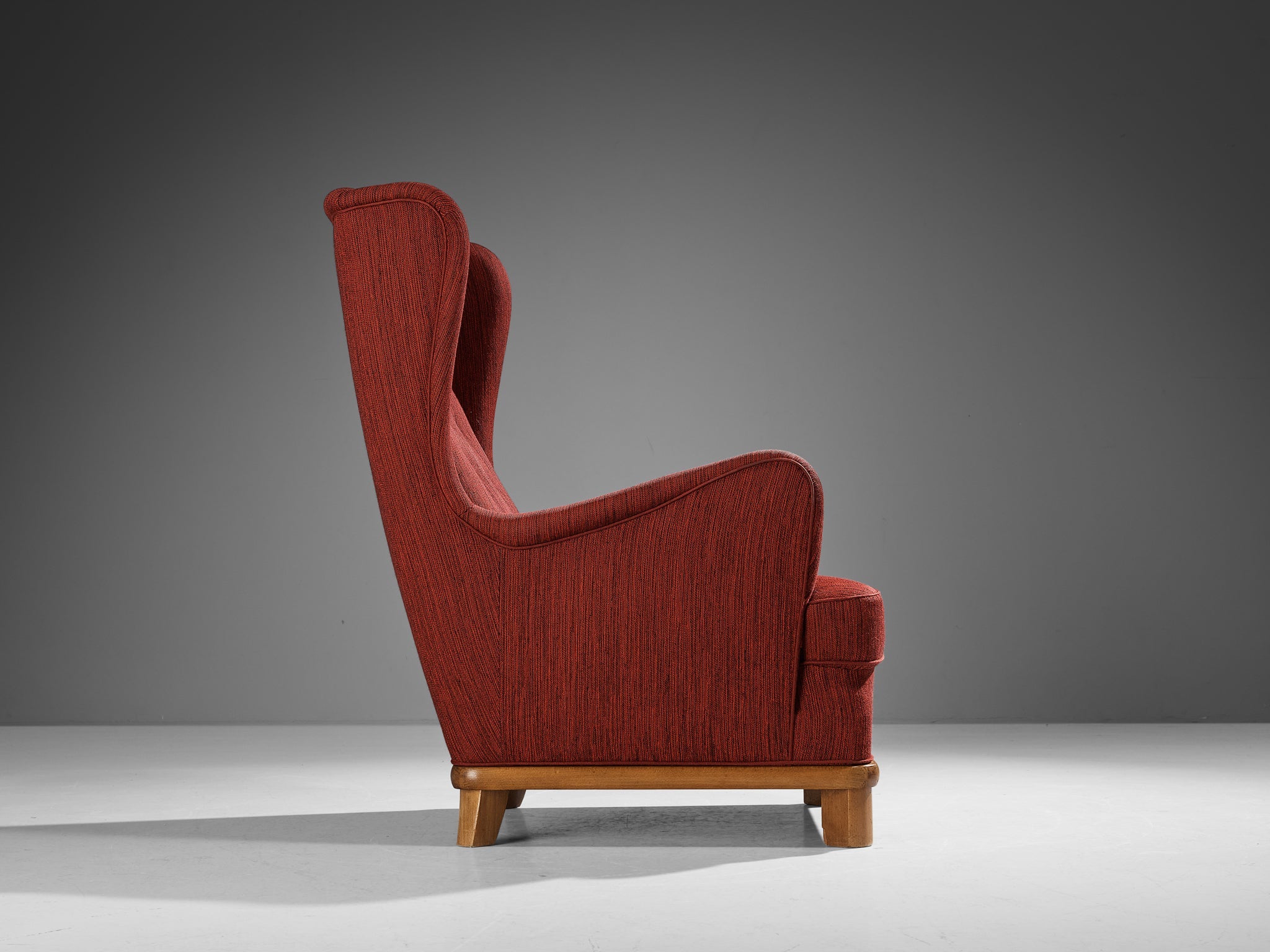 Danish Wingback Chair in Red Upholstery seating Morentz