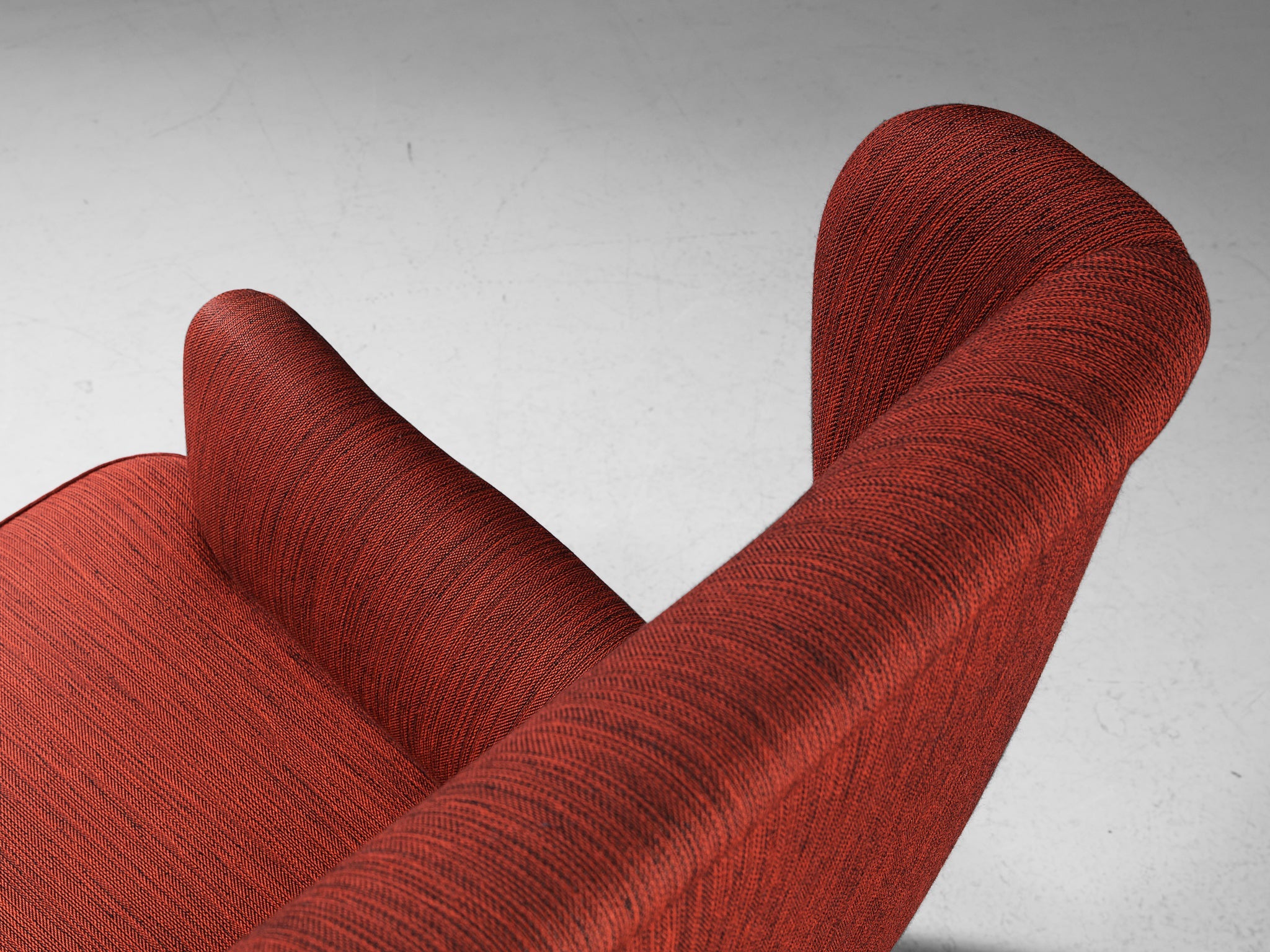 Danish Wingback Chair in Red Upholstery seating Morentz