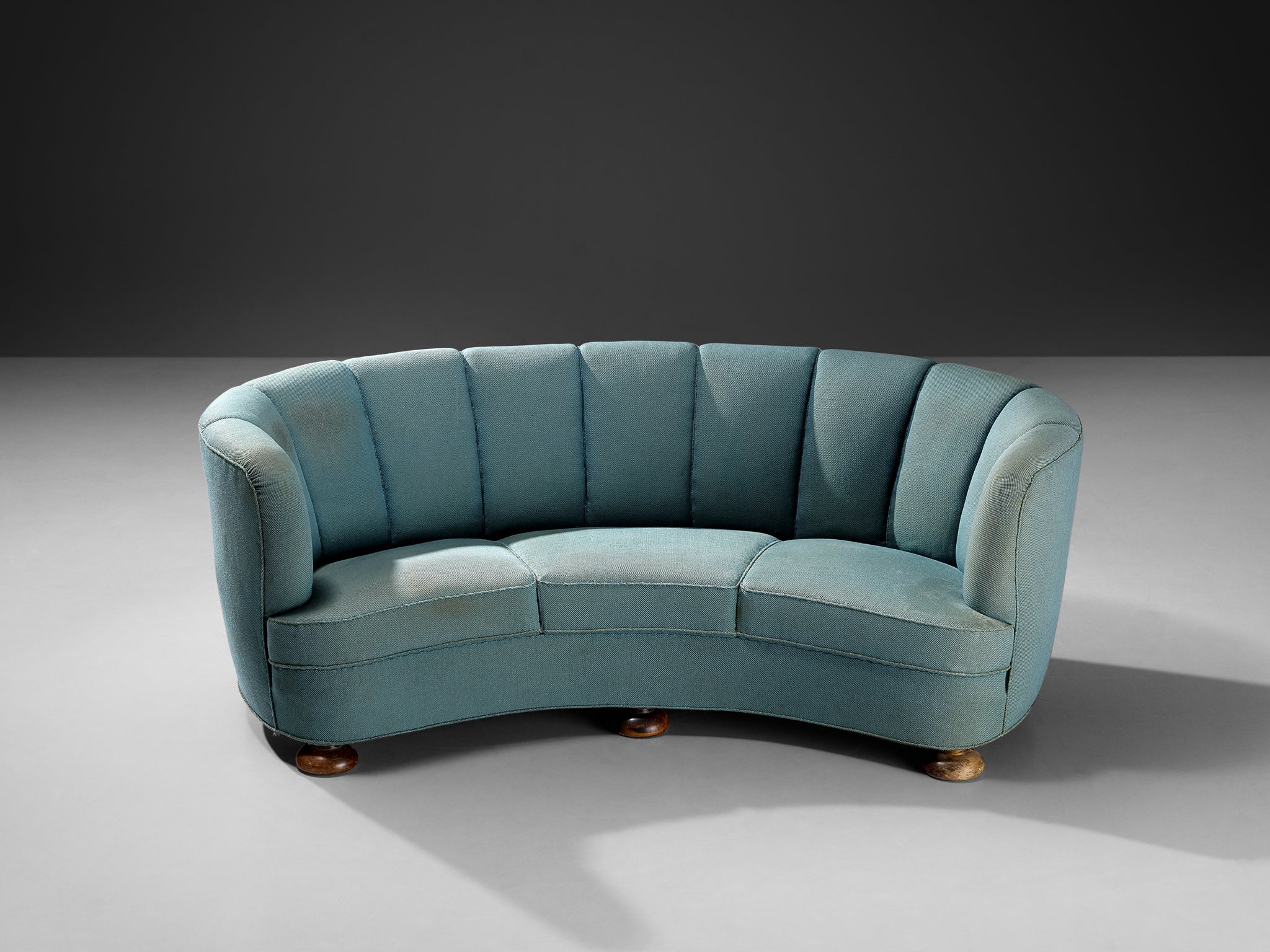 Danish Banana Sofa in Muted Teal Upholstery Seating Morentz