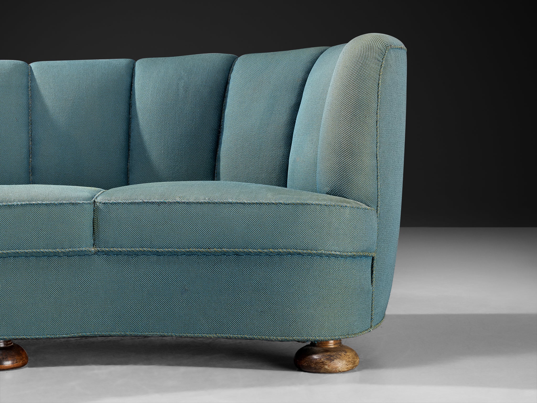 Danish Banana Sofa in Muted Teal Upholstery Seating Morentz