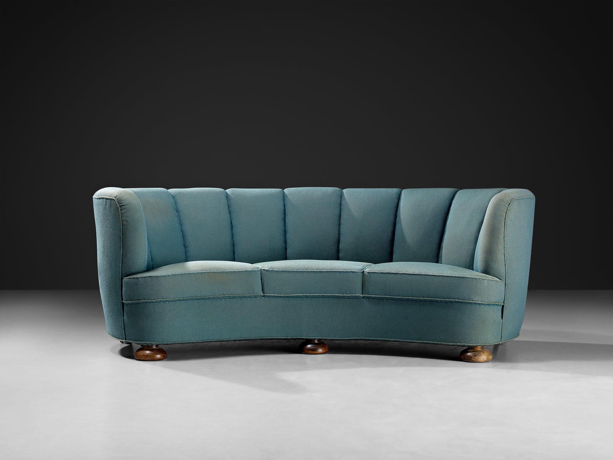 Danish Banana Sofa in Muted Teal Upholstery Seating Morentz
