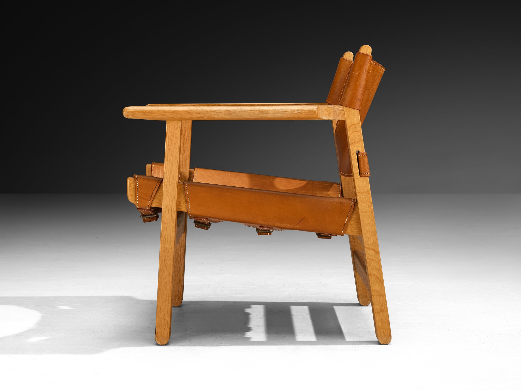 Børge Mogensen 'Spanish Chair' in Oak and Cognac Leather Seating Morentz