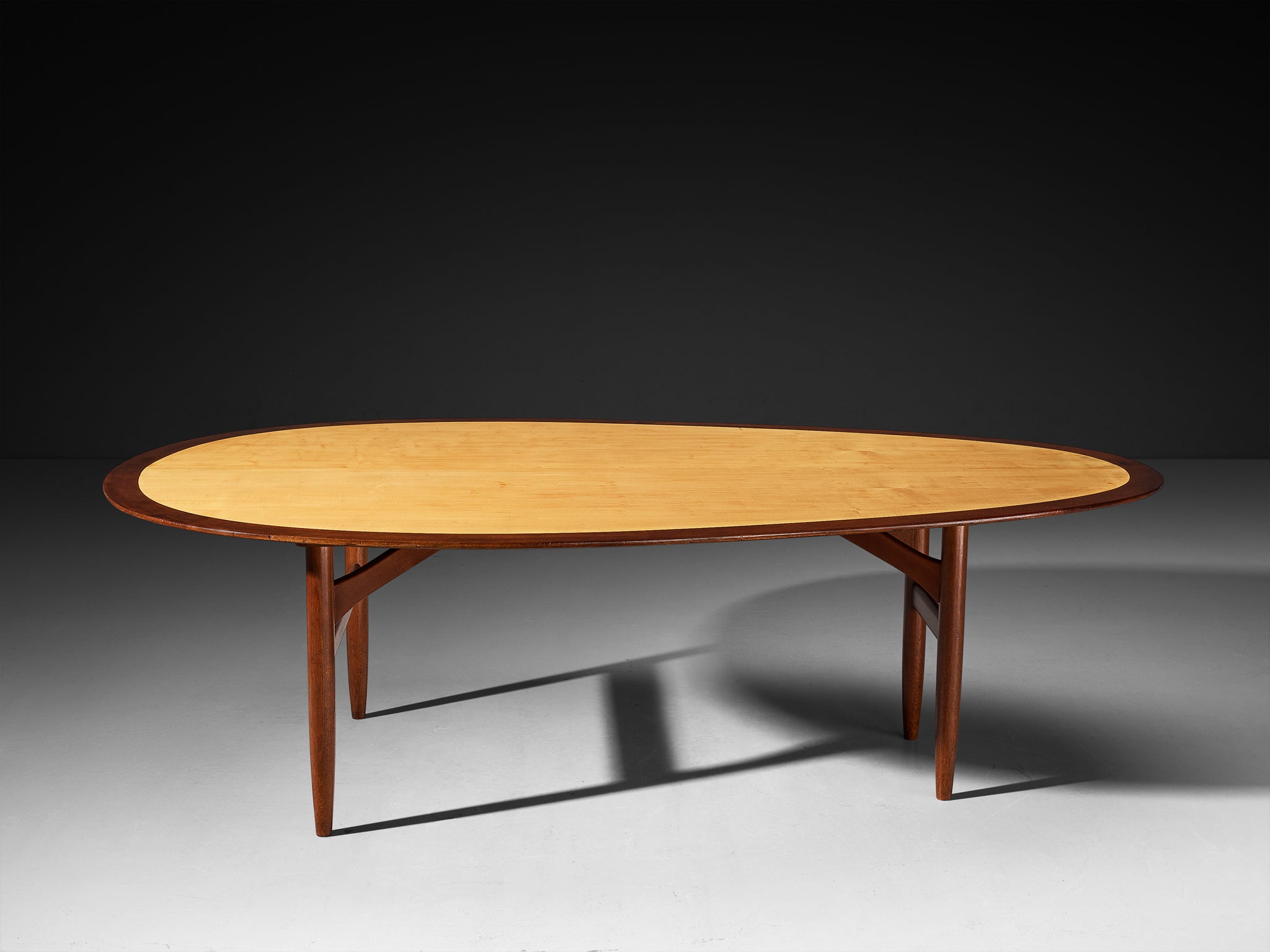 Remarkable Dining Table by Danish Cabinetmaker in Teak and Maple Tables Morentz