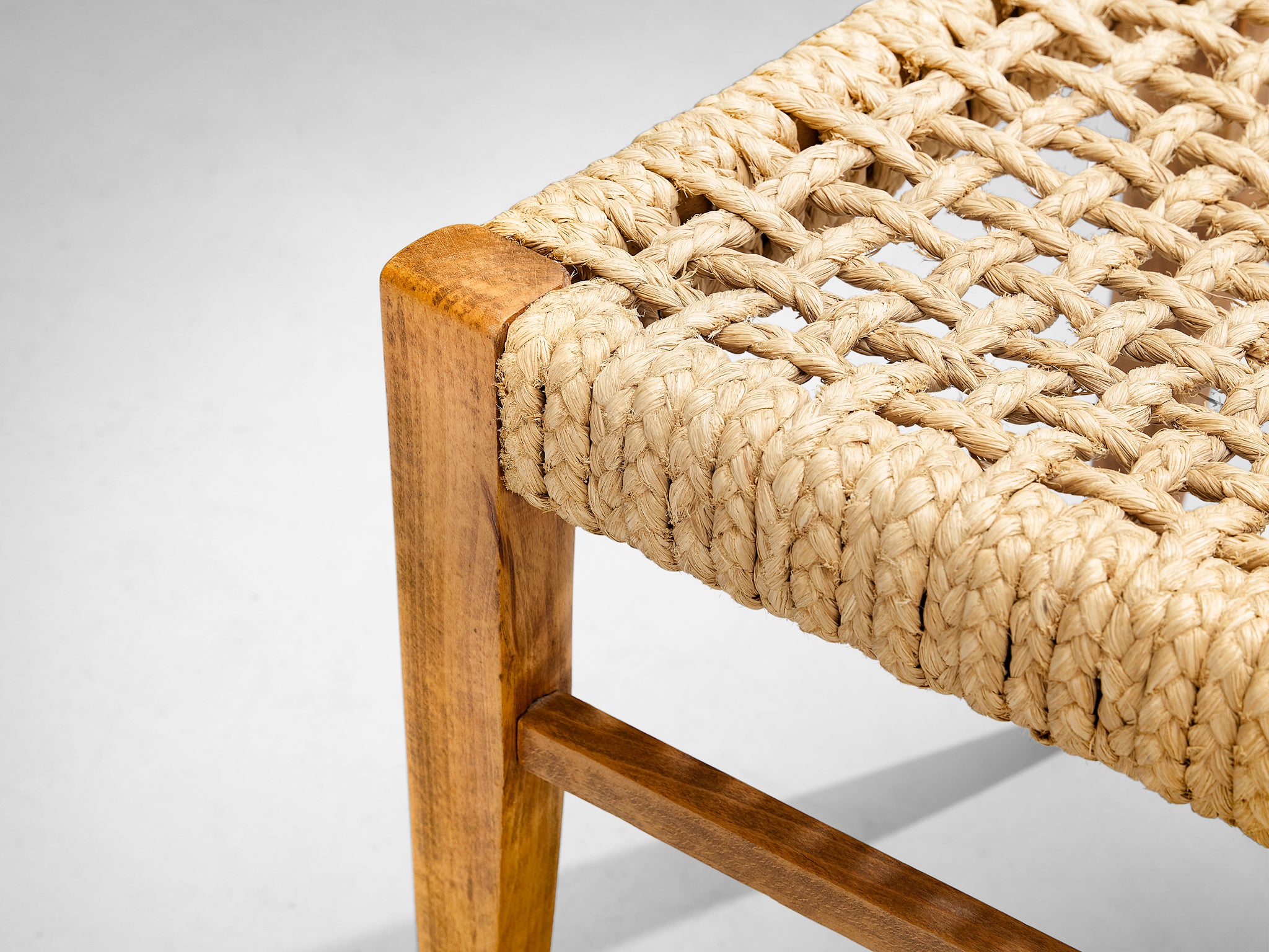 Adrien Audoux & Frida Minnet for Vido Set of Four Dining Chairs in Braided Hemp Seating Morentz