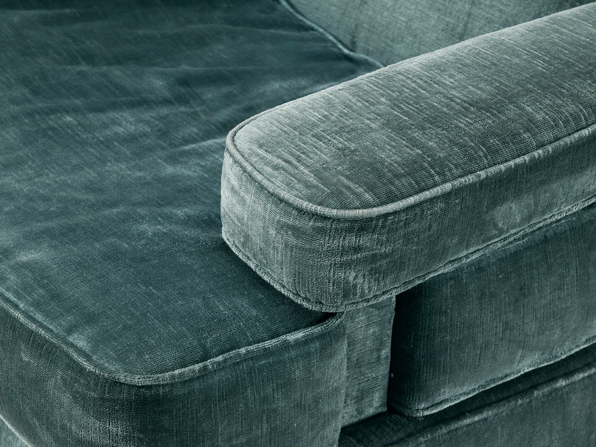 Italian Wingback Chair with Ottoman in Mint Green Velour Seating Morentz