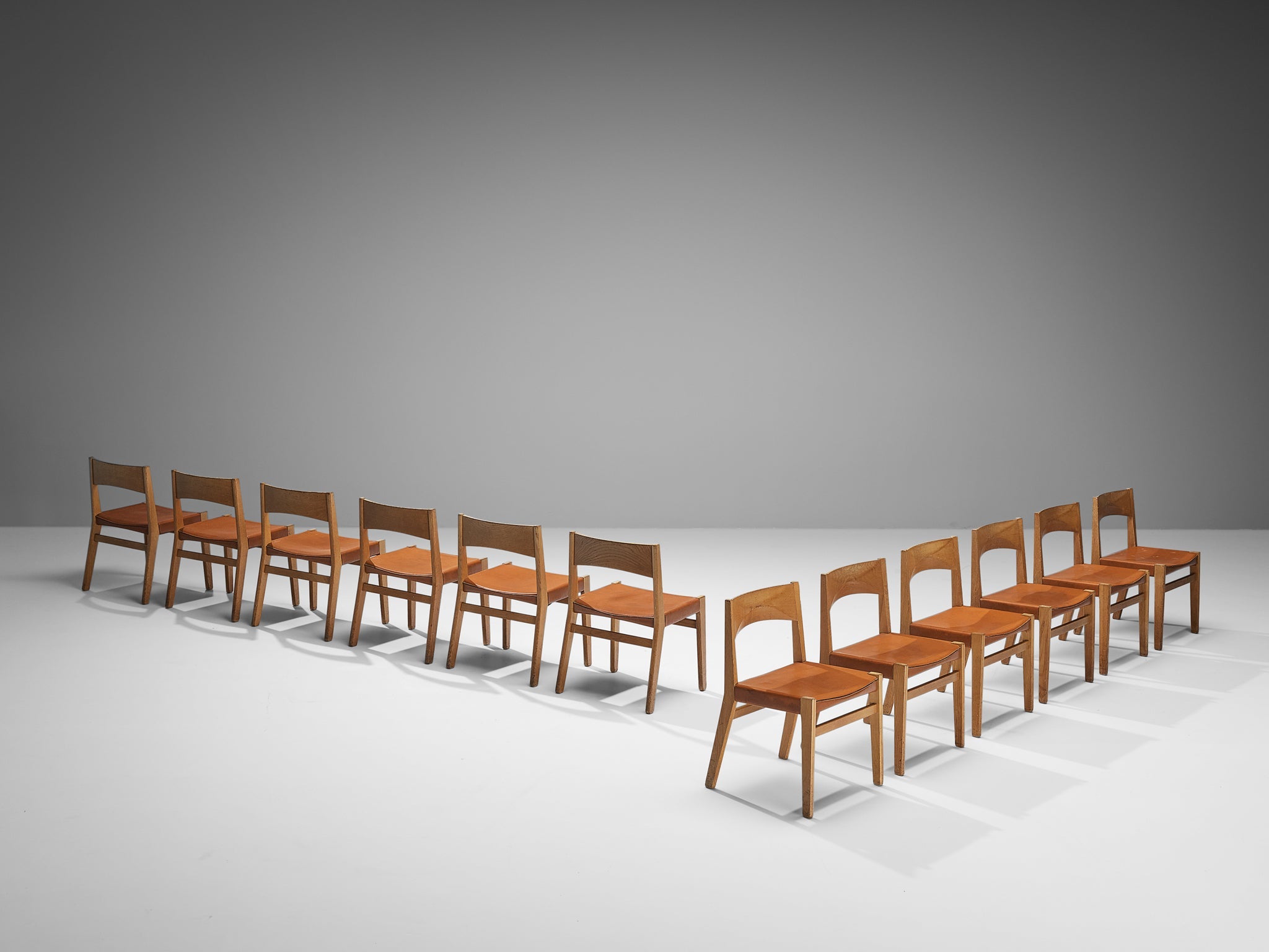John Vedel Rieper for Källemo Set of Twelve Dining Chairs in Oak seating Morentz