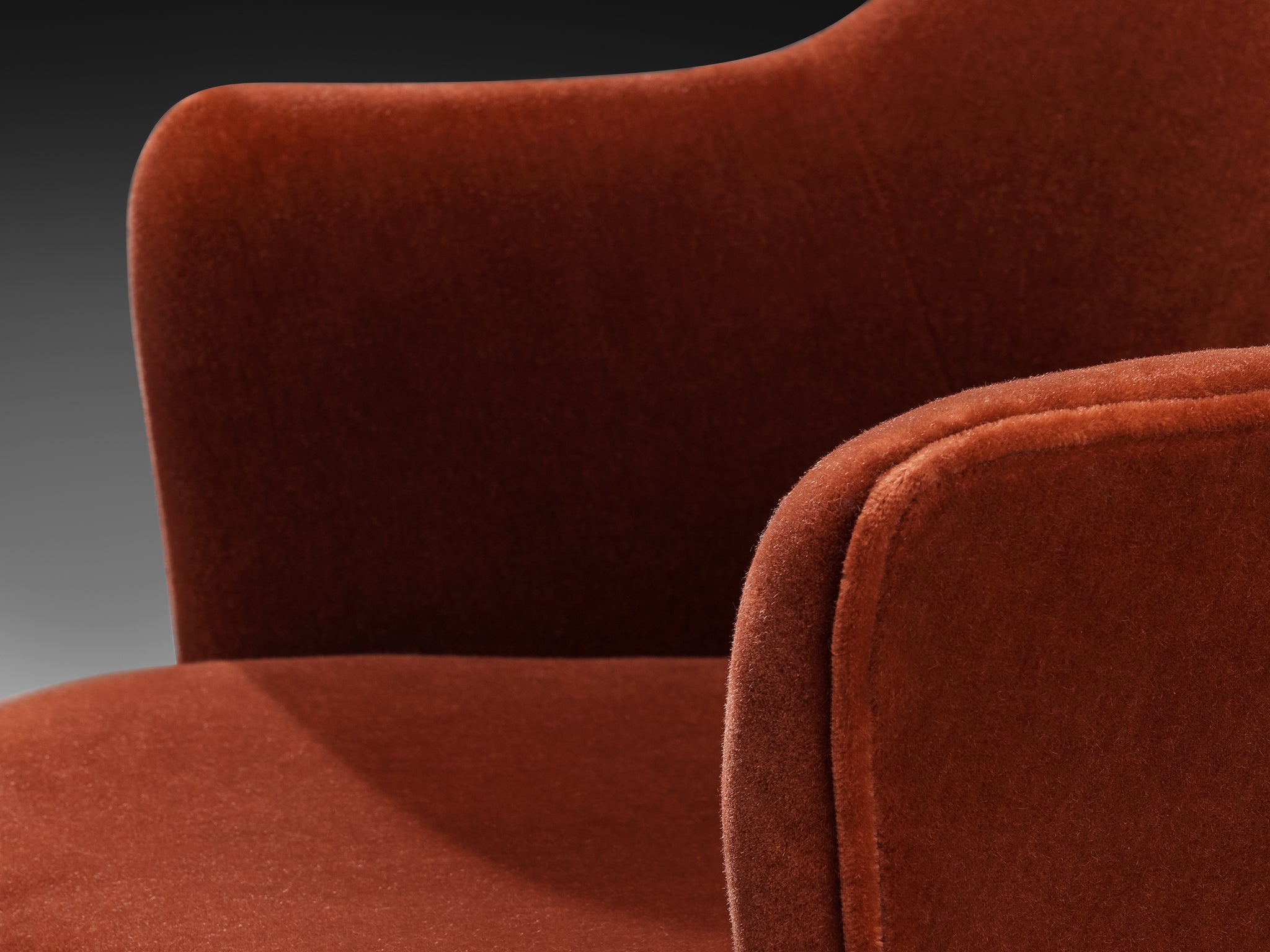 Eero Saarinen Limited Edition ‘Conference’ Armchair in Orange Fabric