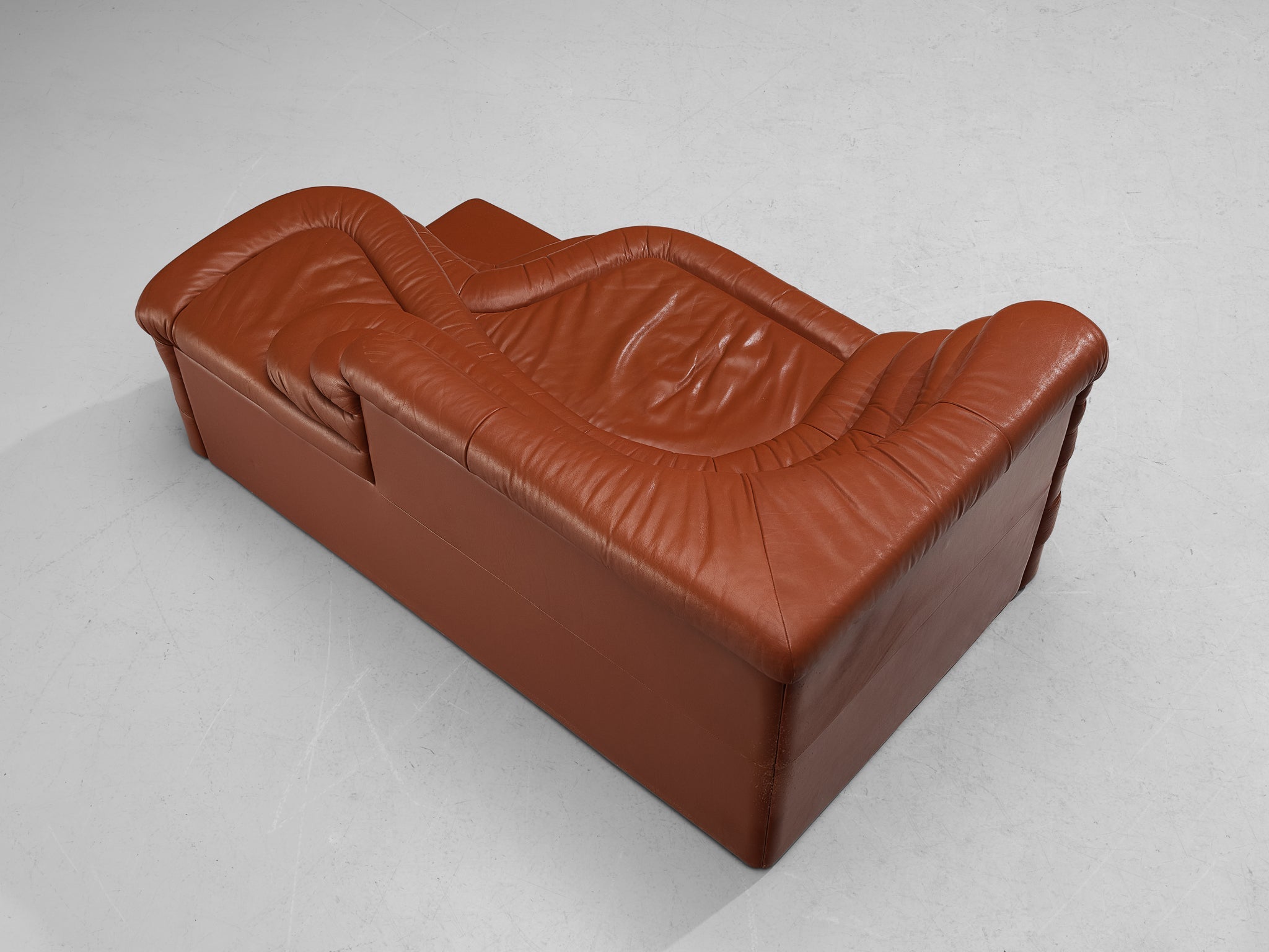 Ubald Klug for De Sede 'Terrazza' Landscape in Red Brown Leather seating Morentz