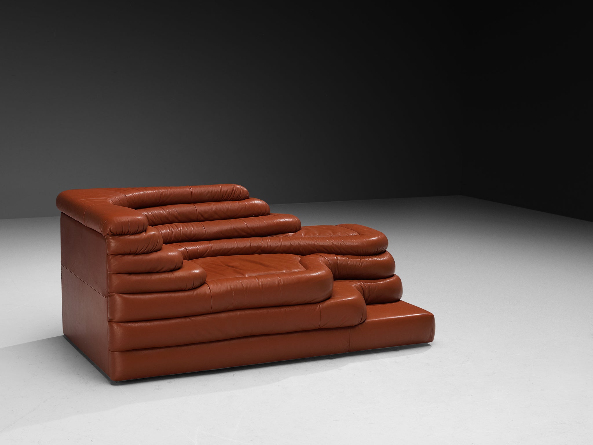 Ubald Klug for De Sede 'Terrazza' Landscape in Red Brown Leather Seating Morentz