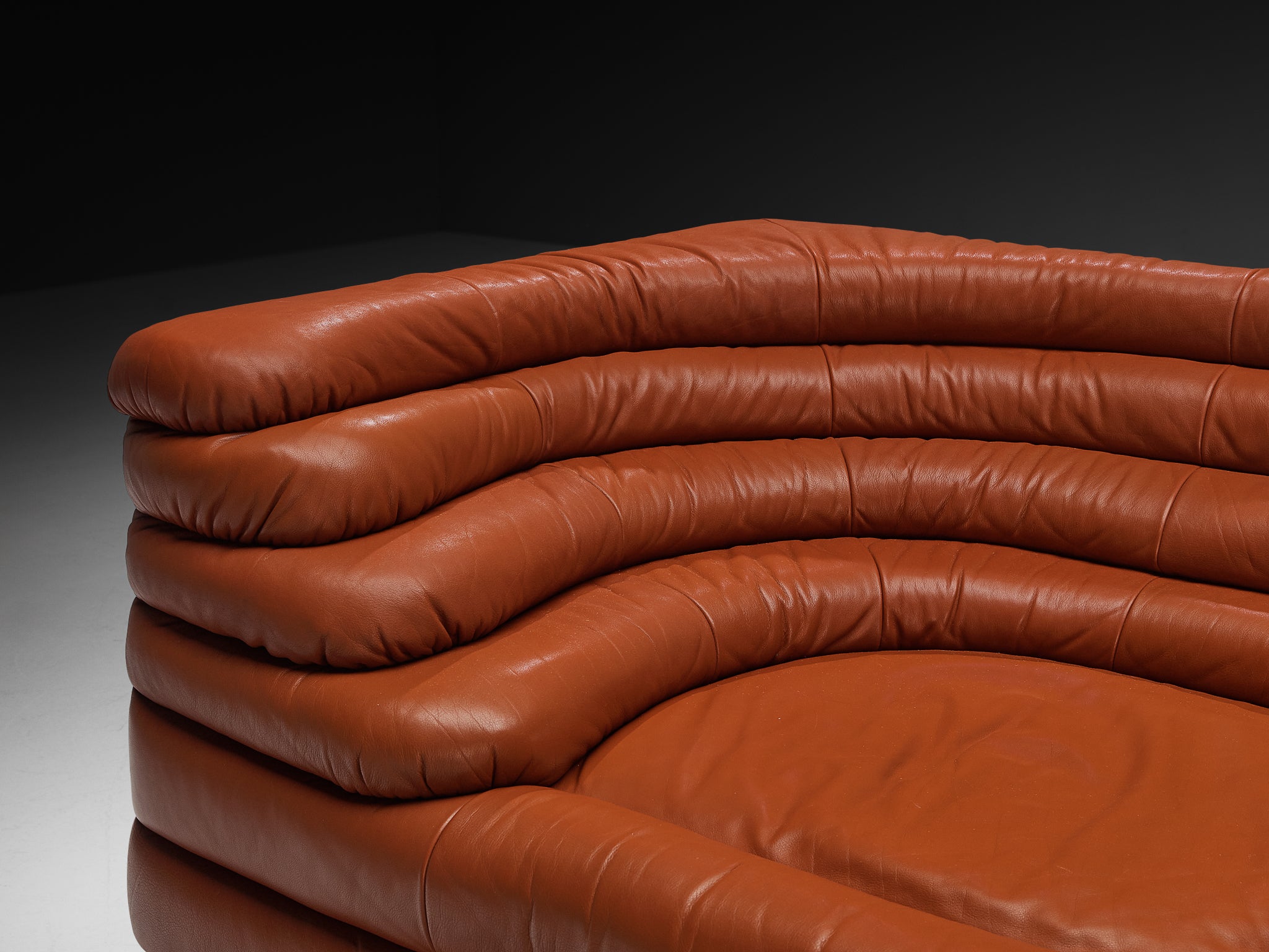 Ubald Klug for De Sede 'Terrazza' Landscape in Red Brown Leather Seating Morentz