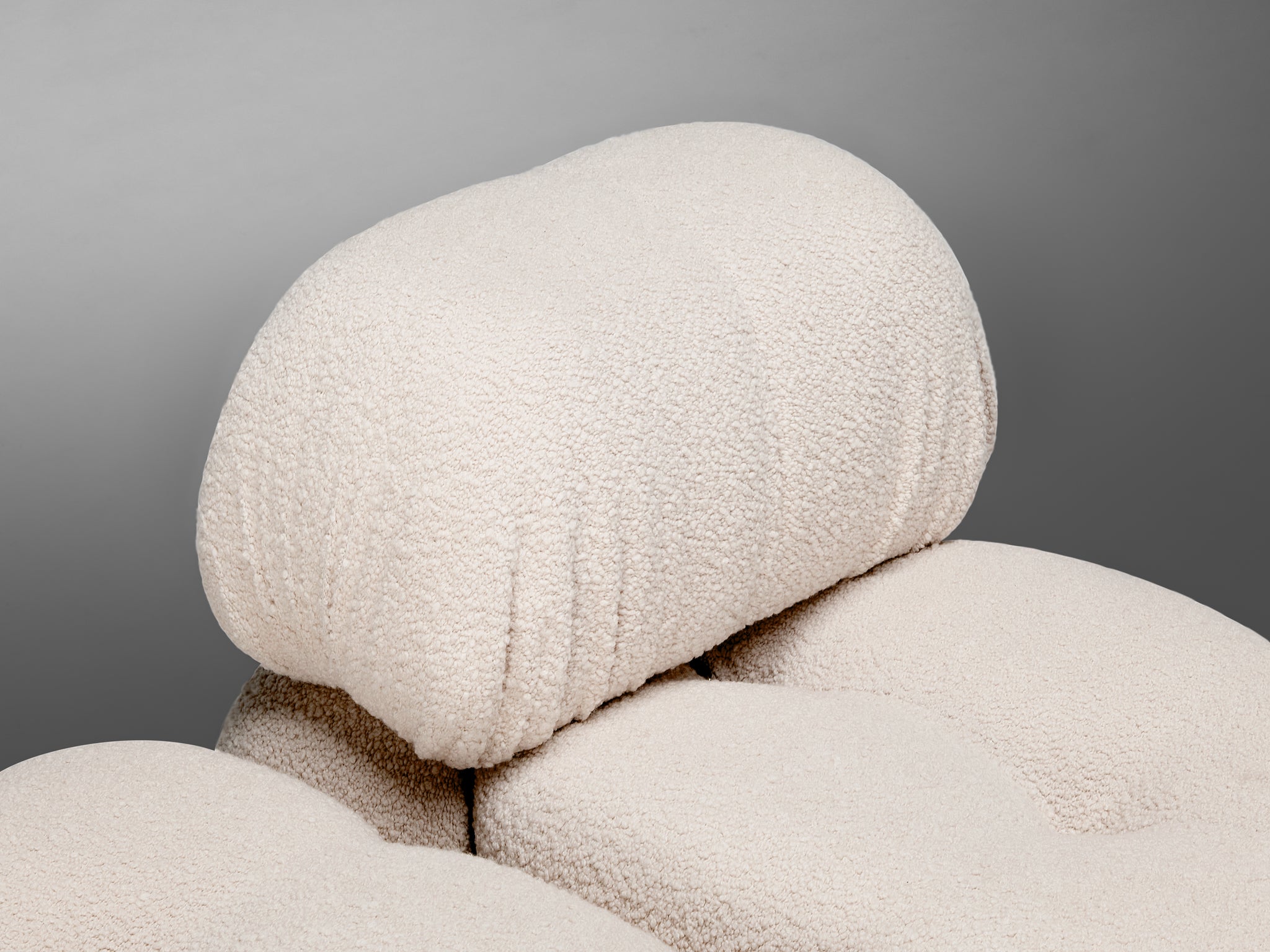 Mario Bellini Reupholstered 'Camaleonda' Modular Sofa in White Boucle Seating Morentz