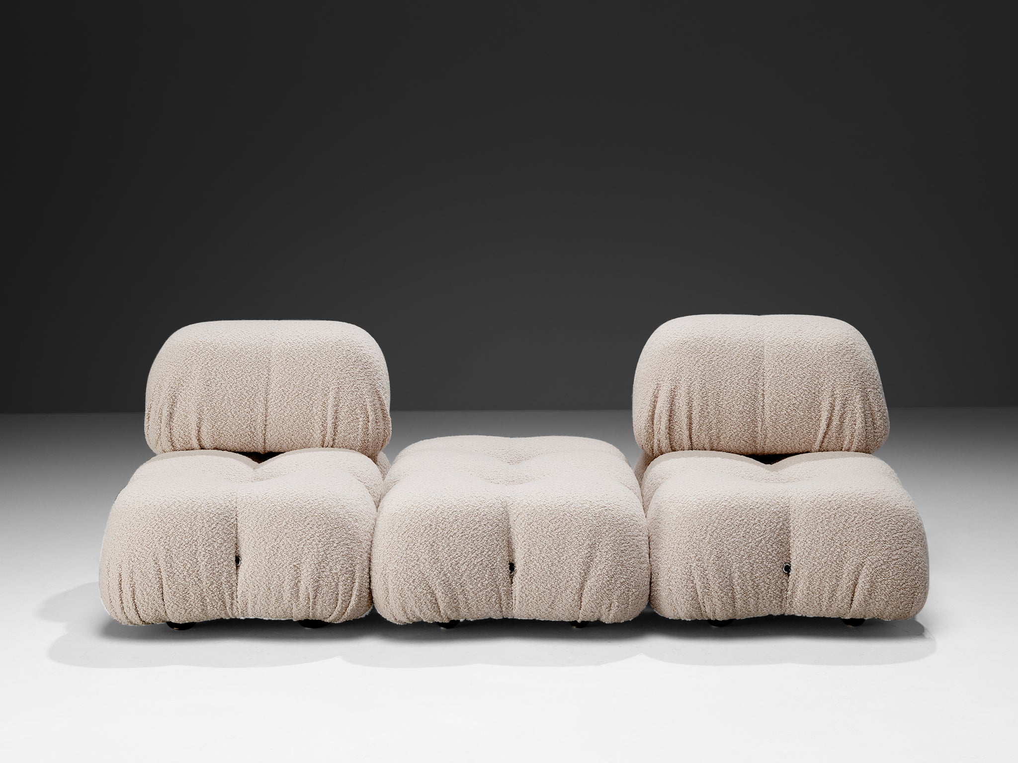 Mario Bellini Reupholstered 'Camaleonda' Modular Sofa in White Boucle Seating Morentz