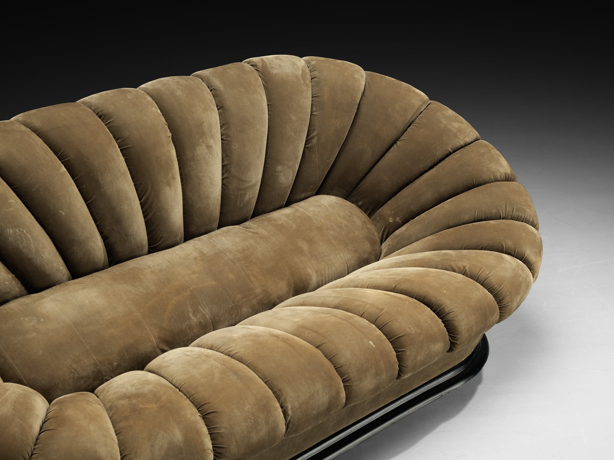 Italian Organic Sofa in Khaki Green Velvet