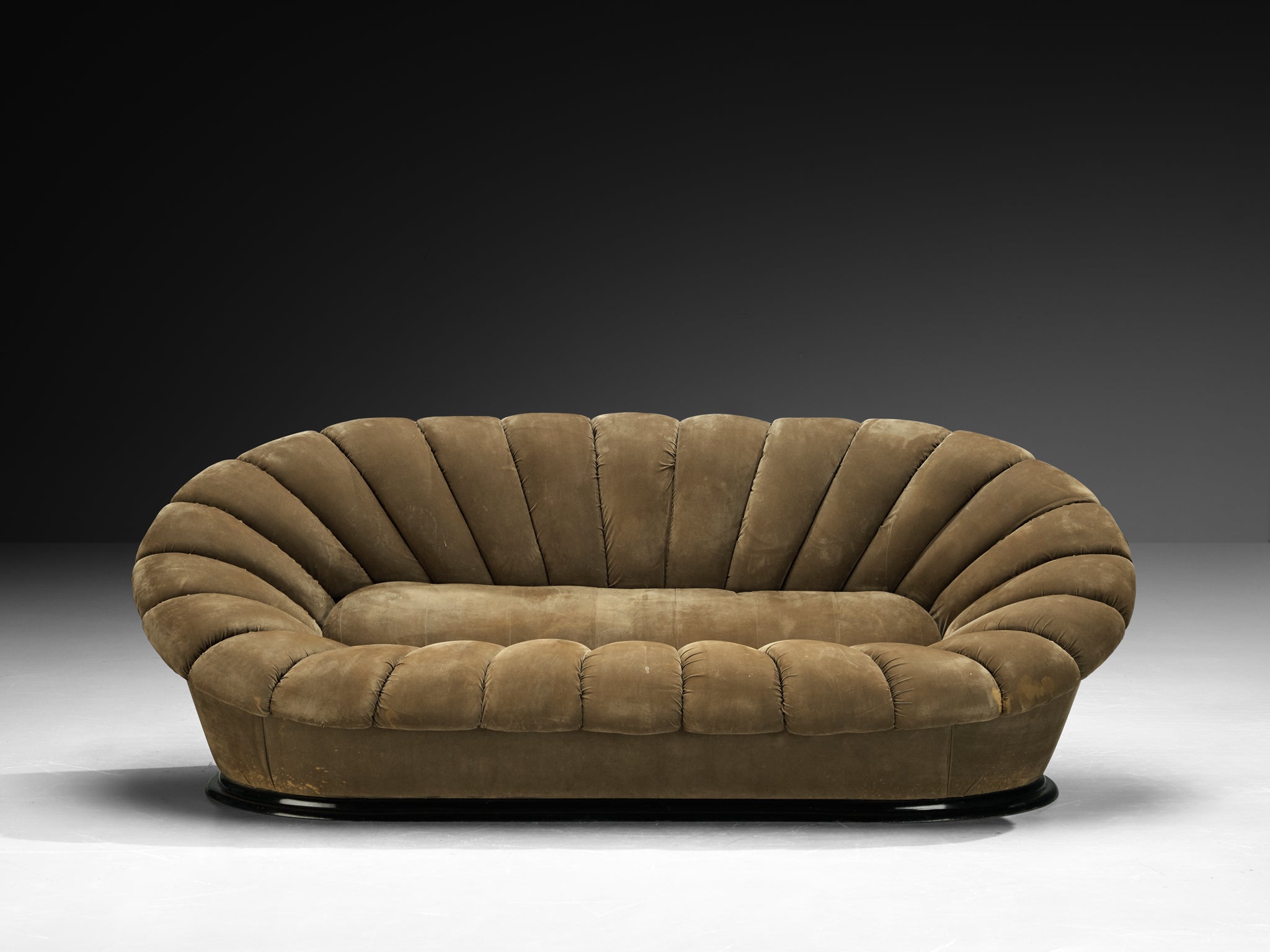 Italian Organic Sofa in Khaki Green Velvet Seating Morentz