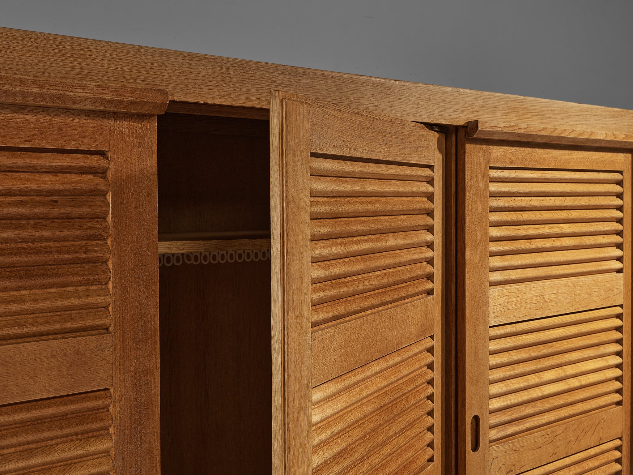 Guillerme & Chambron Highboard in Oak with Carved Doors case pieces and storage cabinets Morentz
