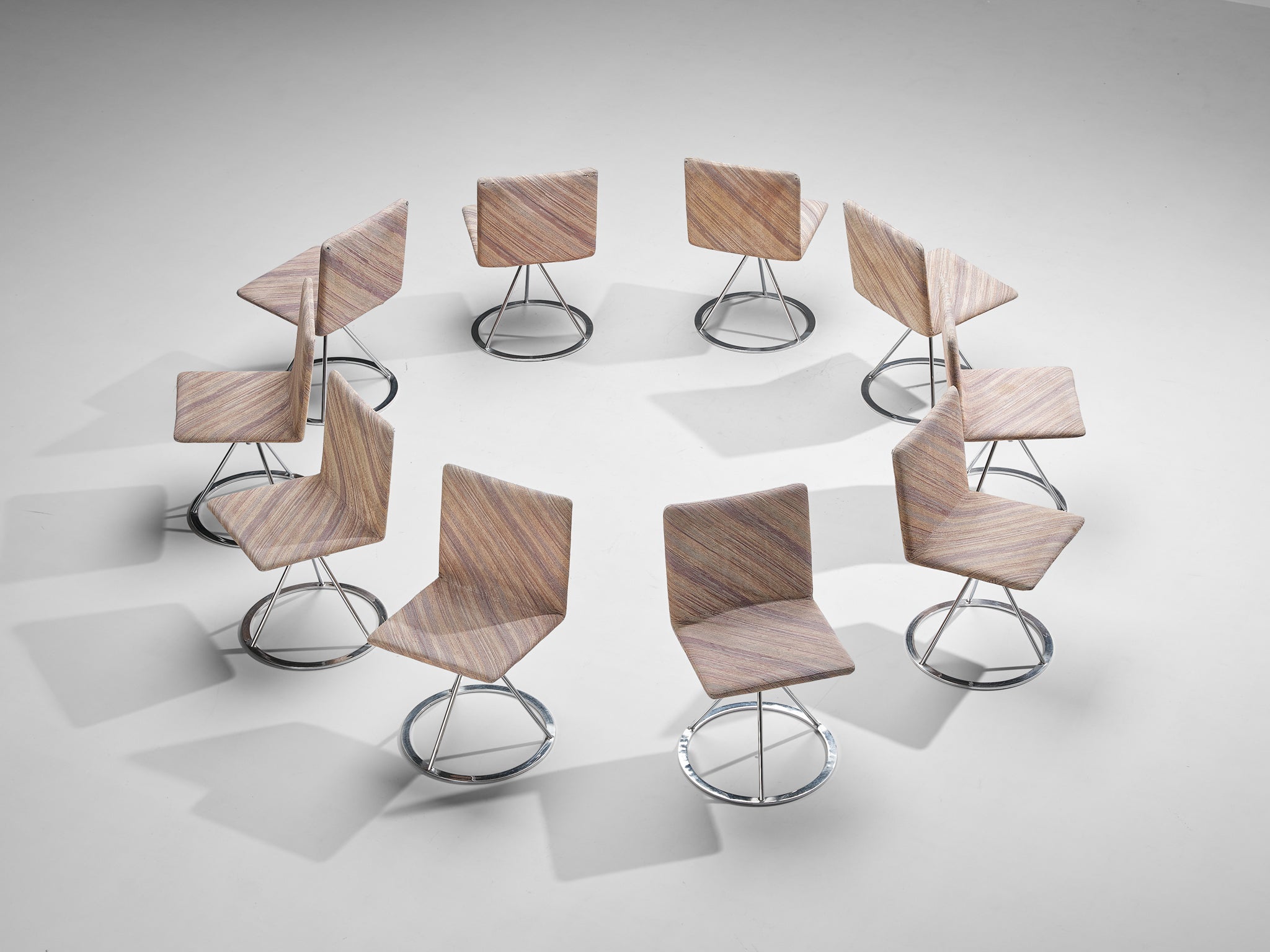 Alberto Salvati & Ambrogio Tresoldi for Saporiti Set of Ten 'Dania' Chairs seating Morentz