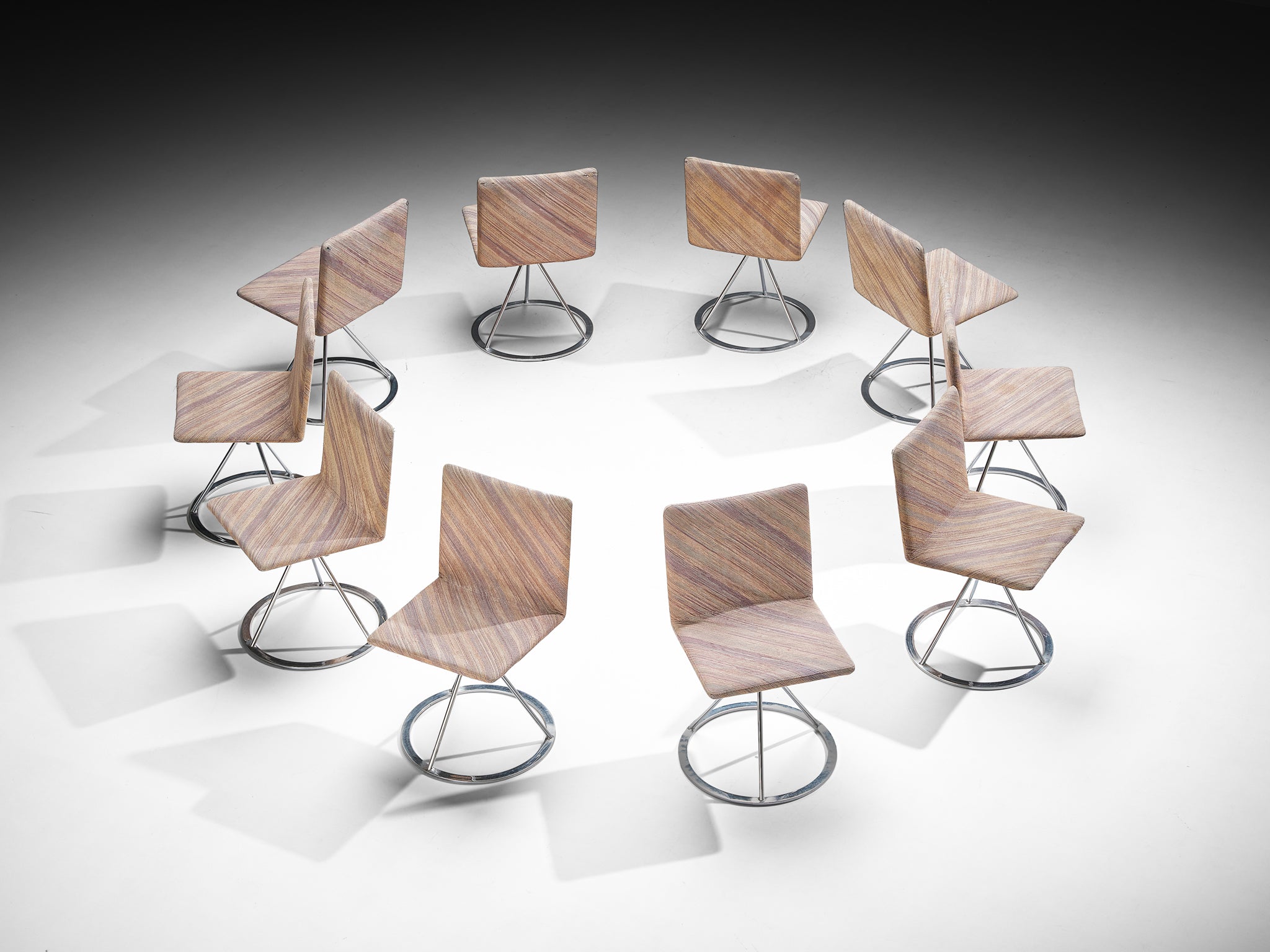Alberto Salvati & Ambrogio Tresoldi for Saporiti Set of Ten 'Dania' Chairs Seating Morentz