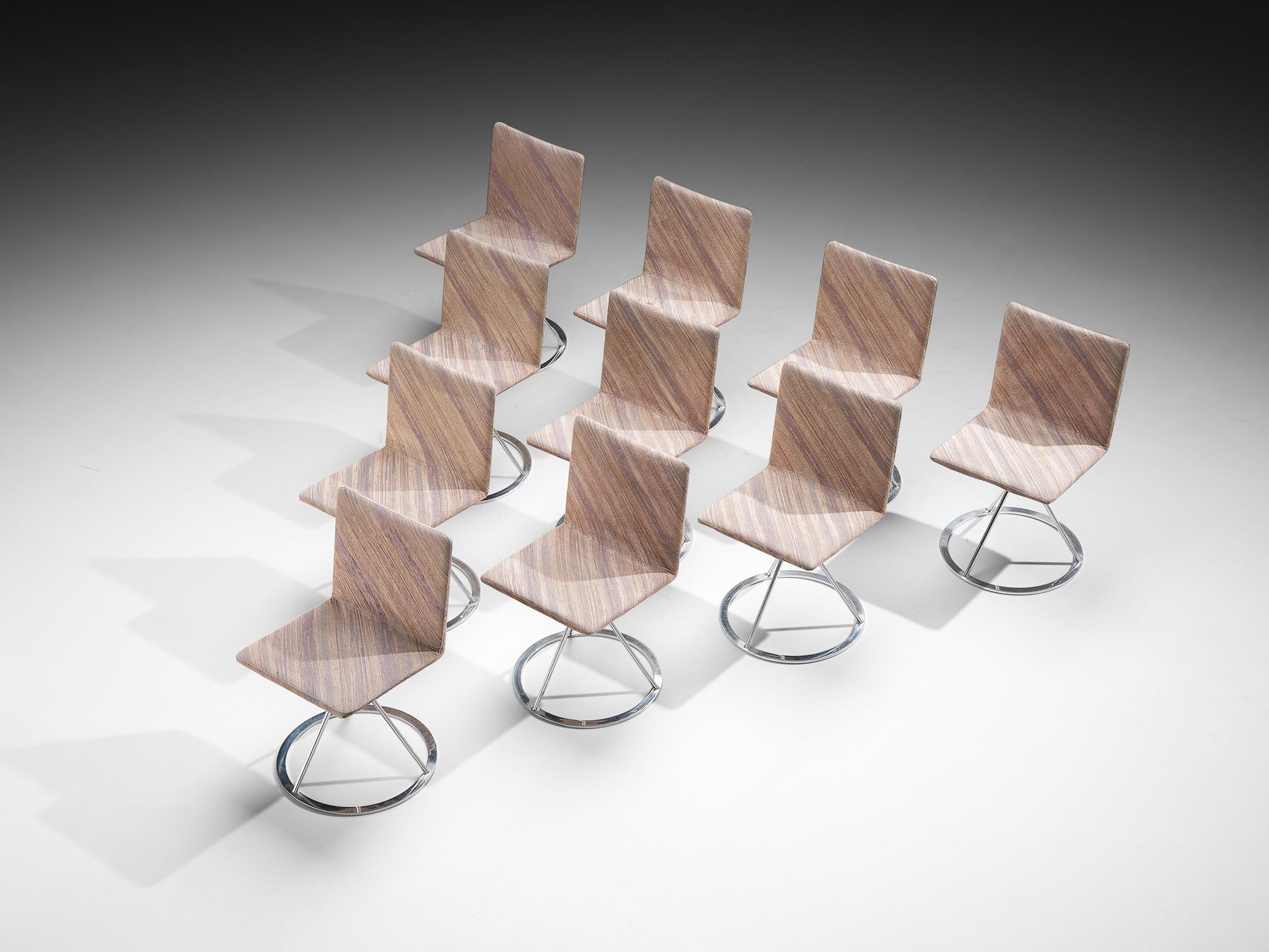 Alberto Salvati & Ambrogio Tresoldi for Saporiti Set of Ten 'Dania' Chairs Seating Morentz