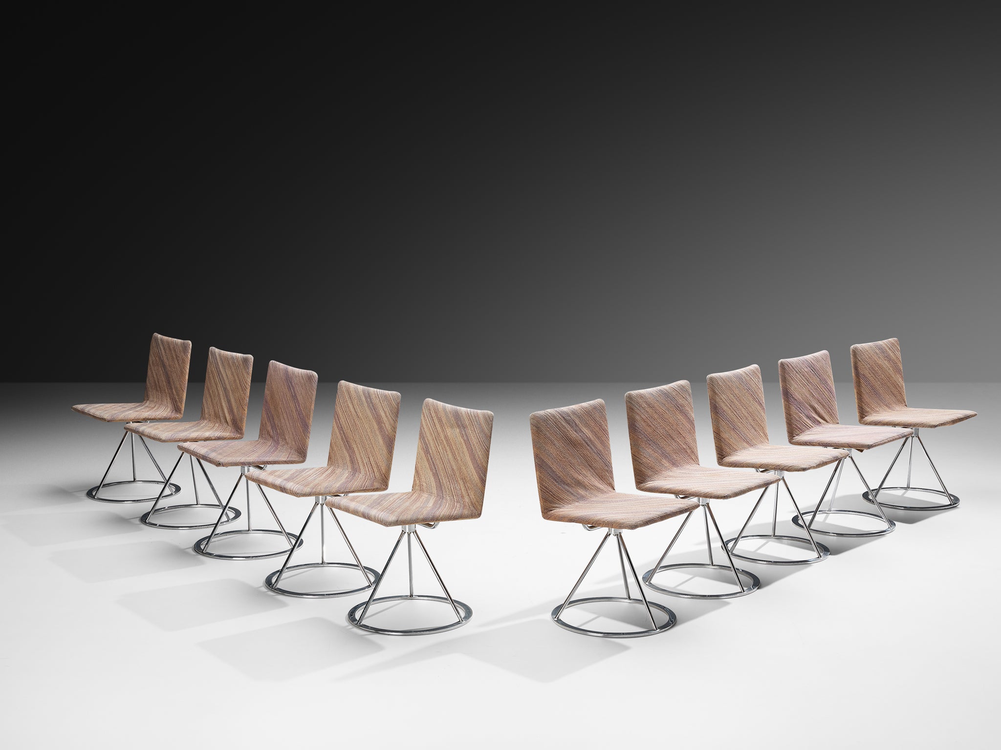 Alberto Salvati & Ambrogio Tresoldi for Saporiti Set of Ten 'Dania' Chairs Seating Morentz