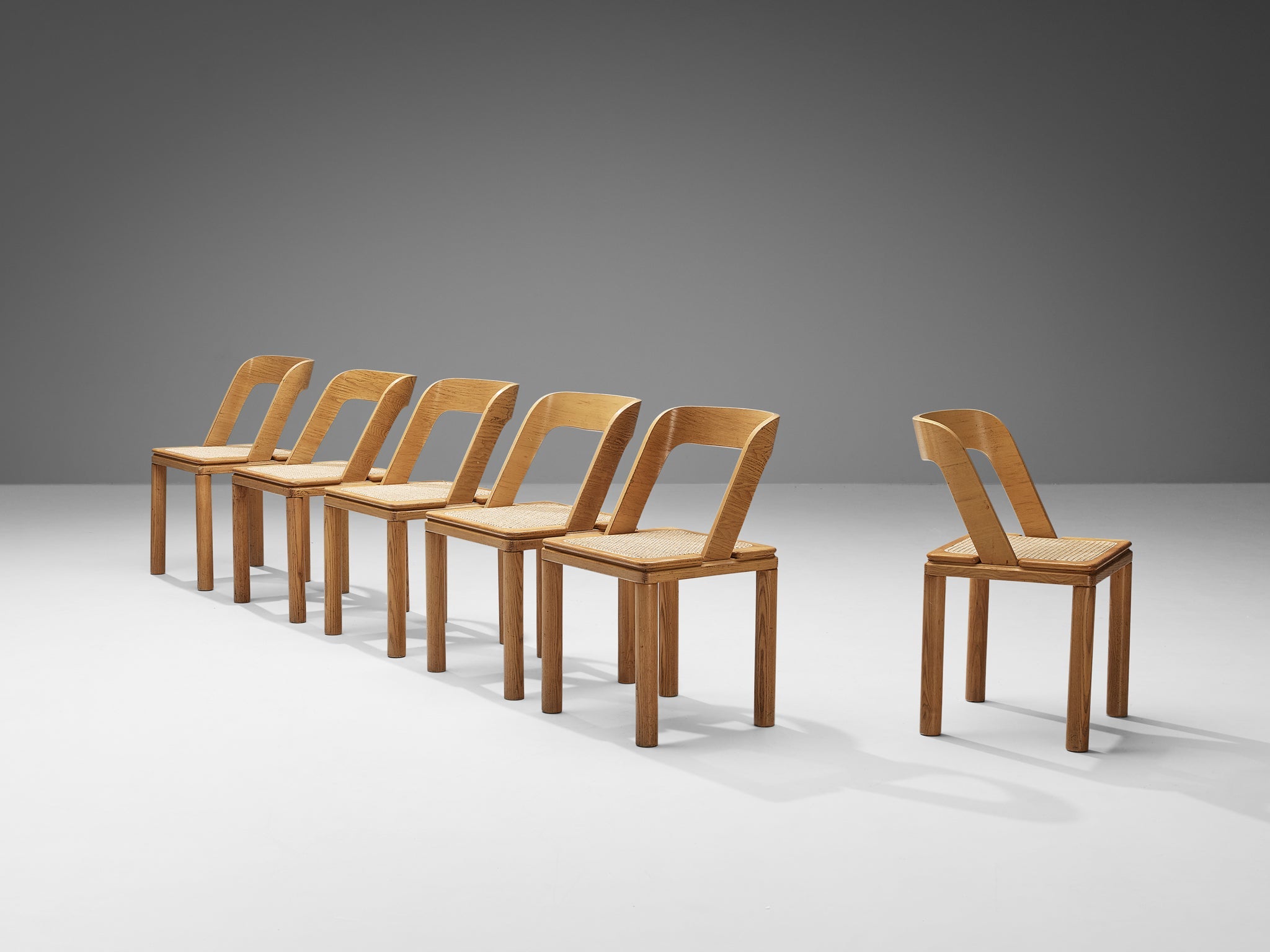 RB Rossana Set of Six Dining Chairs in Cane and Ash seating Morentz