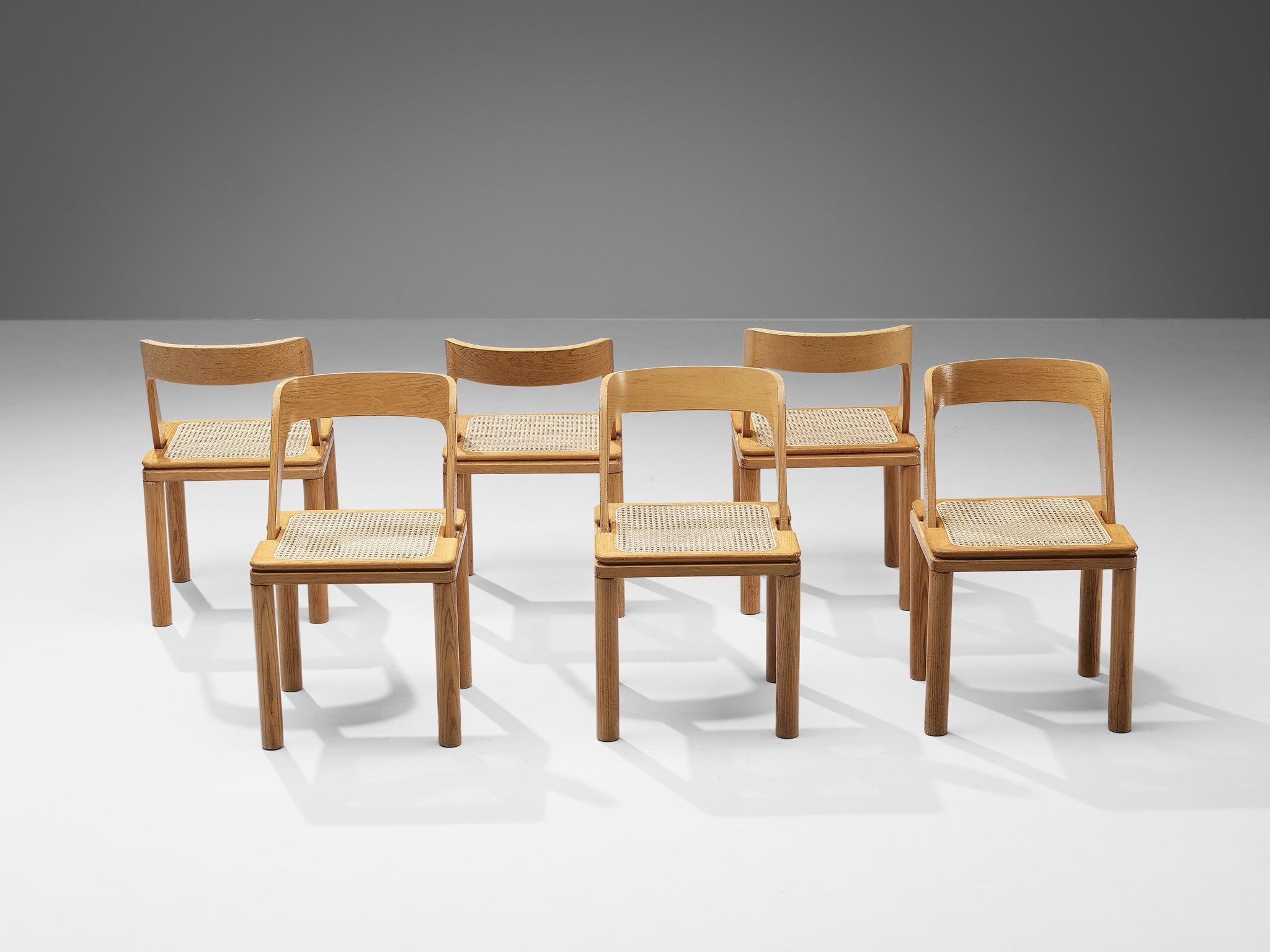 RB Rossana Set of Six Dining Chairs in Cane and Ash seating Morentz