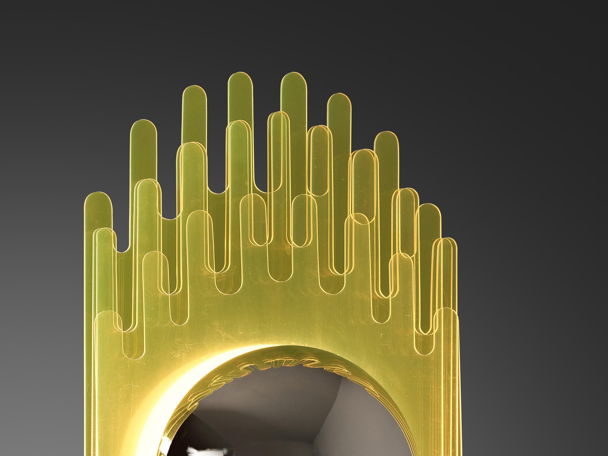 Sergio Giobbi & Patrizia Innocenti 'Sfera' Table Lamp in Yellow Acrylic lighting Morentz