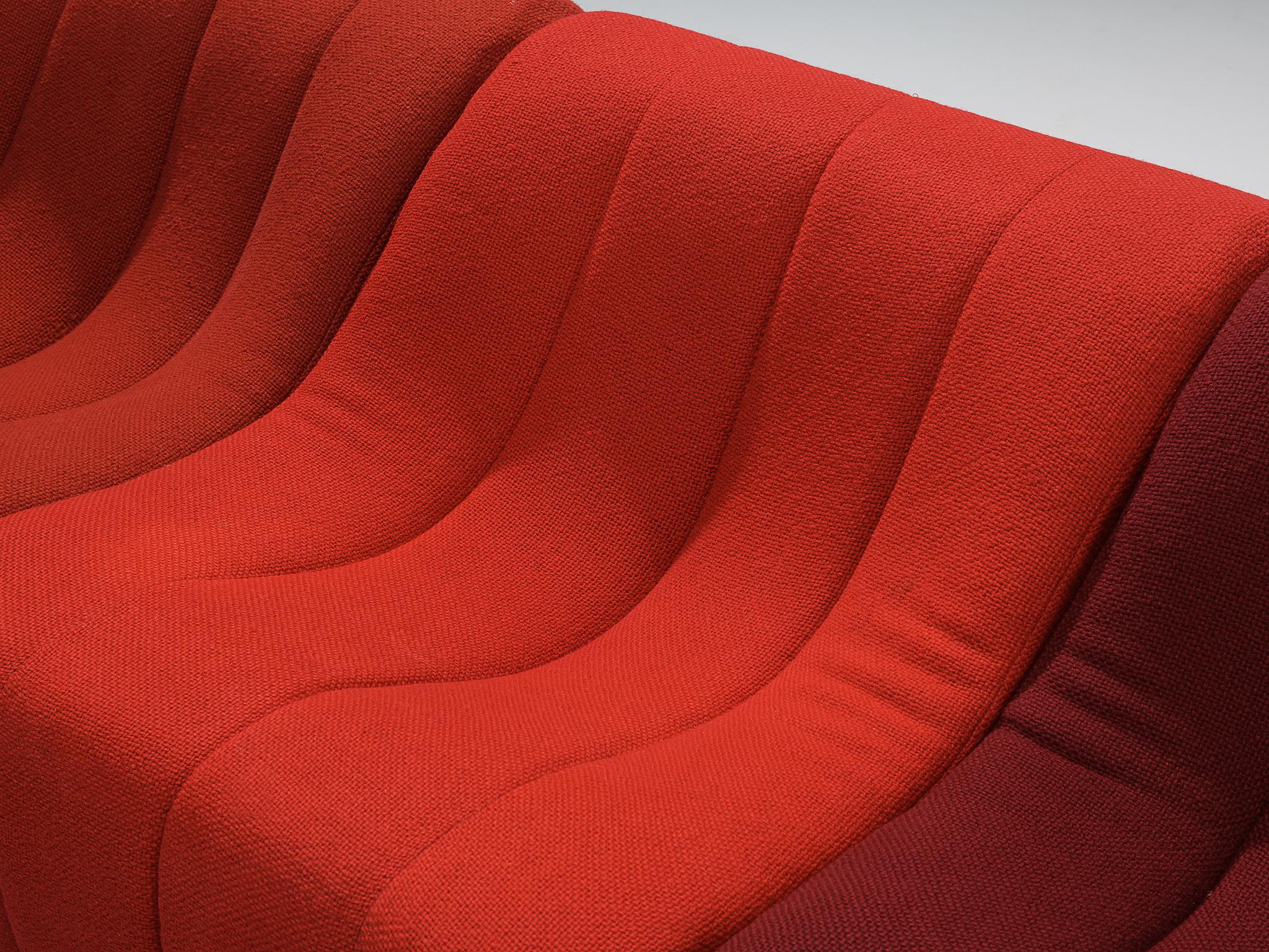 Kwok Hoi Chan for Steiner 'Chromatic' Modular Sofa in Red Purple Colors seating Morentz