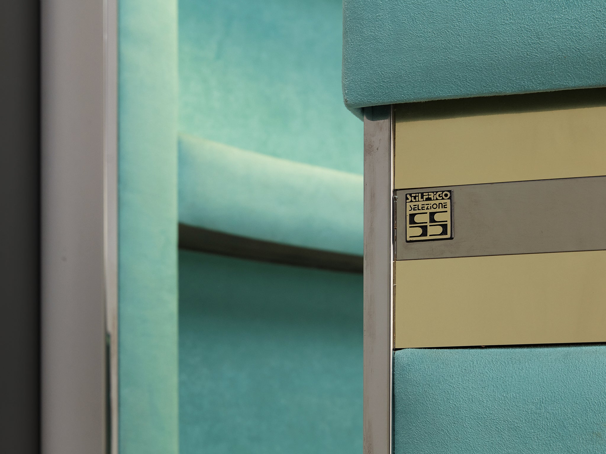 Stunning Cocktail Bar Cabinet with Stool in The Style of Willy Rizzo Case pieces and storage cabinets Morentz