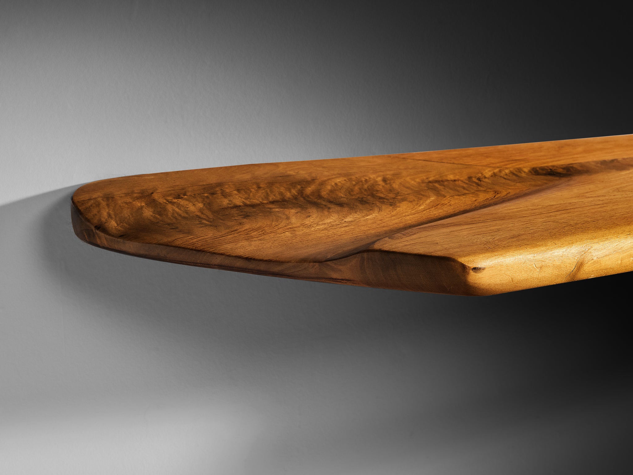 Phillip Lloyd Powell Wall-Mounted Console Shelf in Walnut Case pieces and storage cabinets Morentz