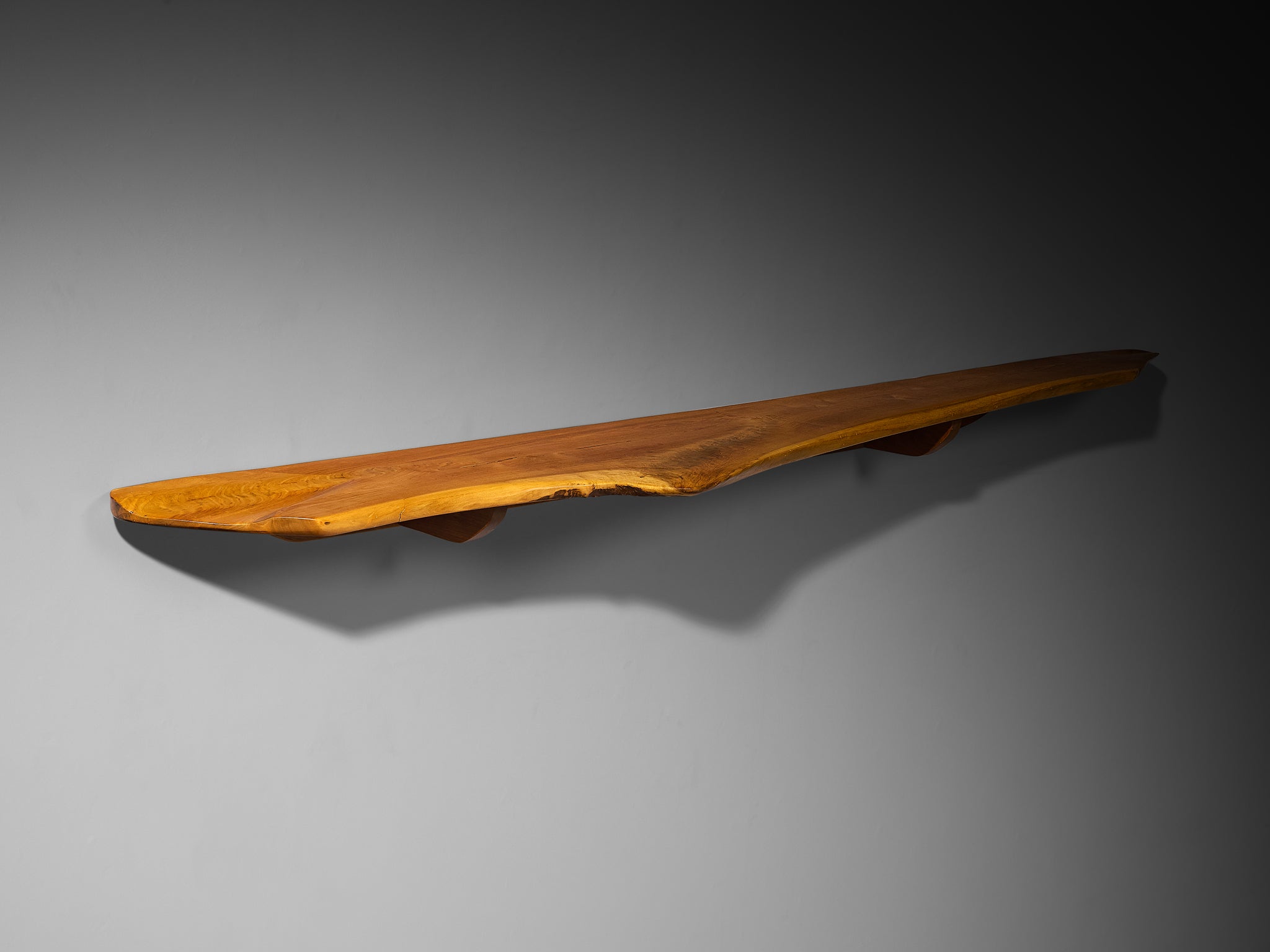 Phillip Lloyd Powell Wall-Mounted Console Shelf in Walnut Case pieces and storage cabinets Morentz