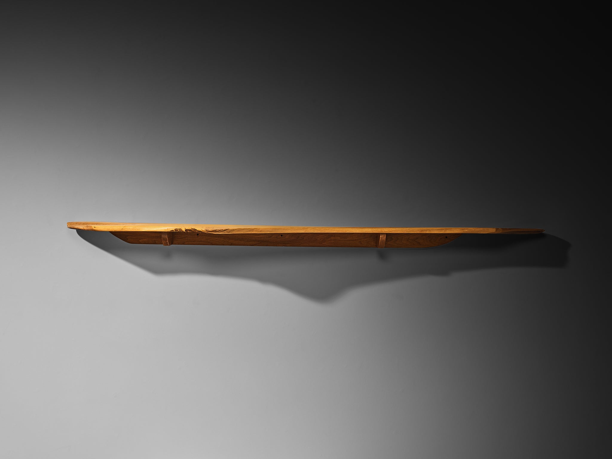 Phillip Lloyd Powell Wall-Mounted Console Shelf in Walnut Case pieces and storage cabinets Morentz