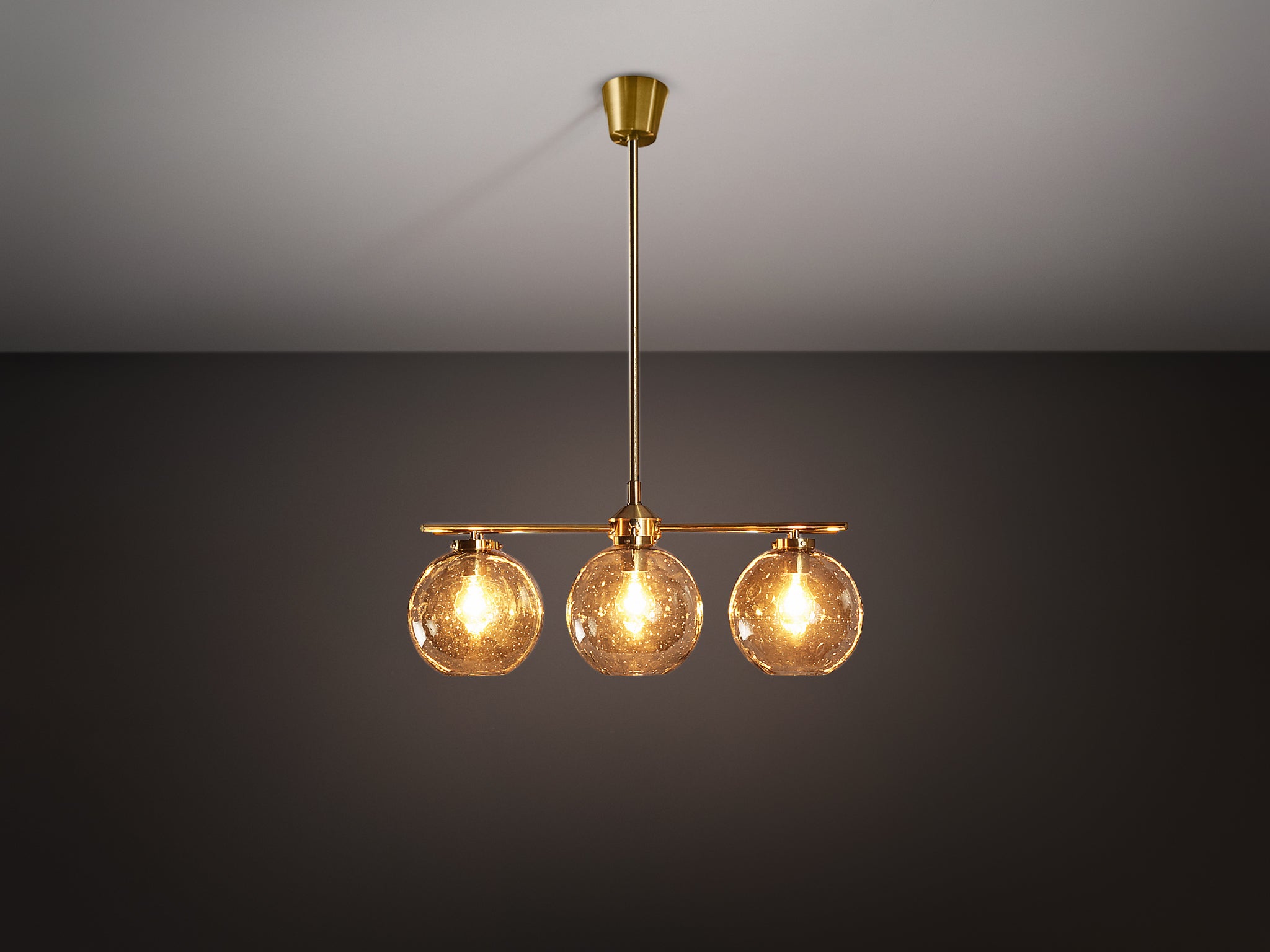 Holger Johansson for Westal Chandelier in Brass and Smoked Glass