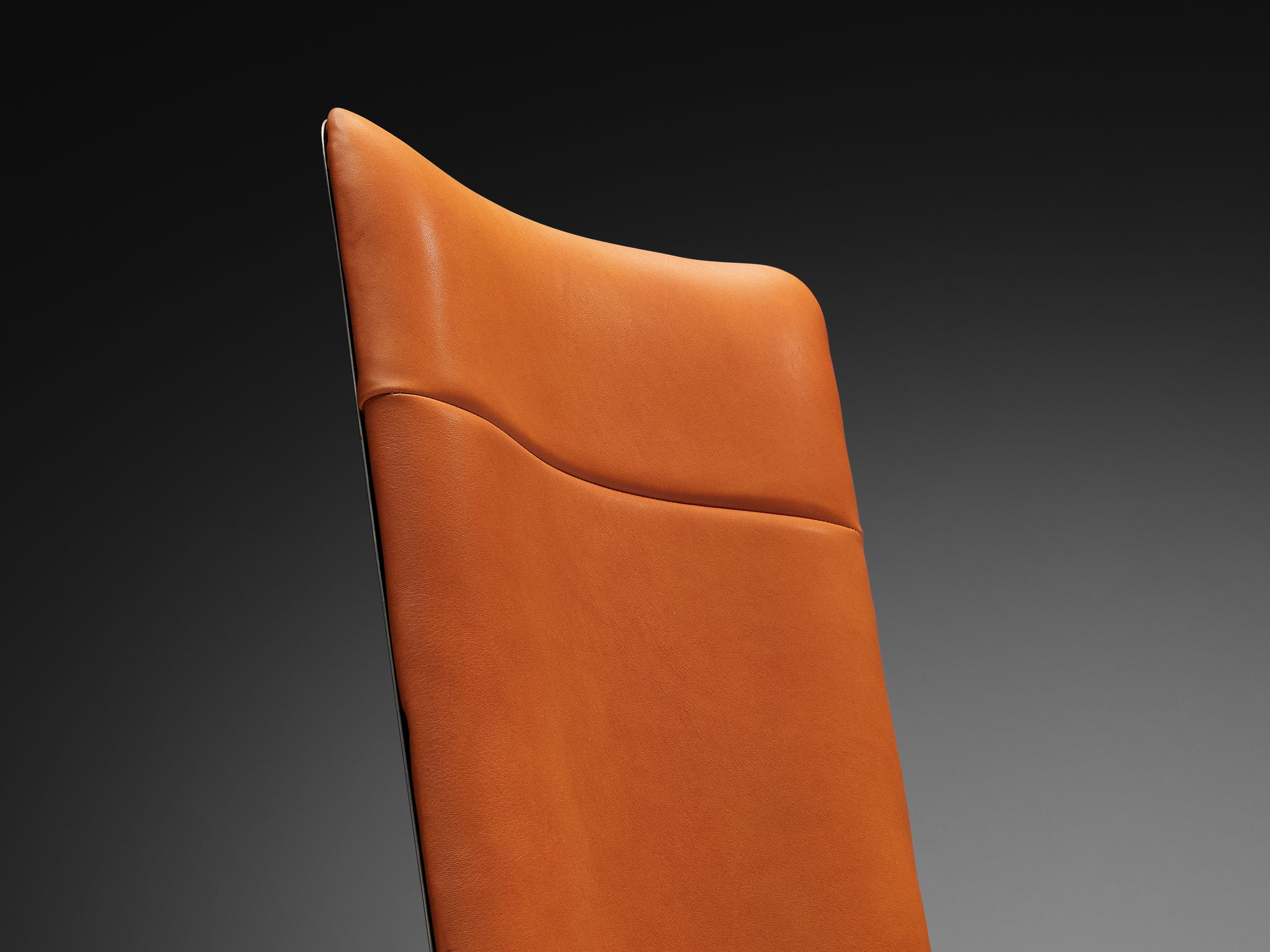 Maria Pergay Swivel Chairs in Stainless Steel and Cognac Leather Seating Morentz