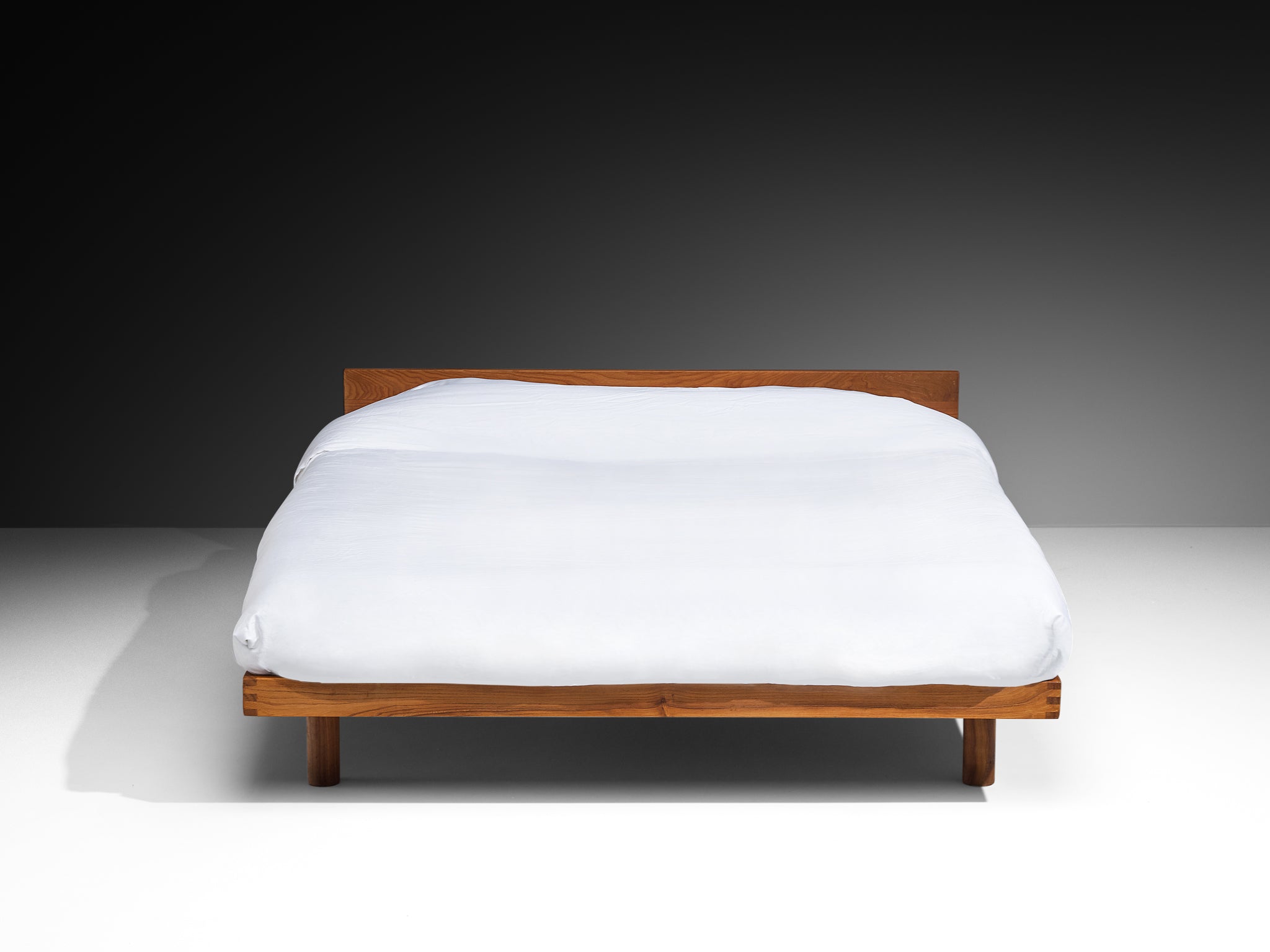 Early Pierre Chapo 'Godot' Queen Bed in Solid Elm More Furniture and Collectibles Morentz