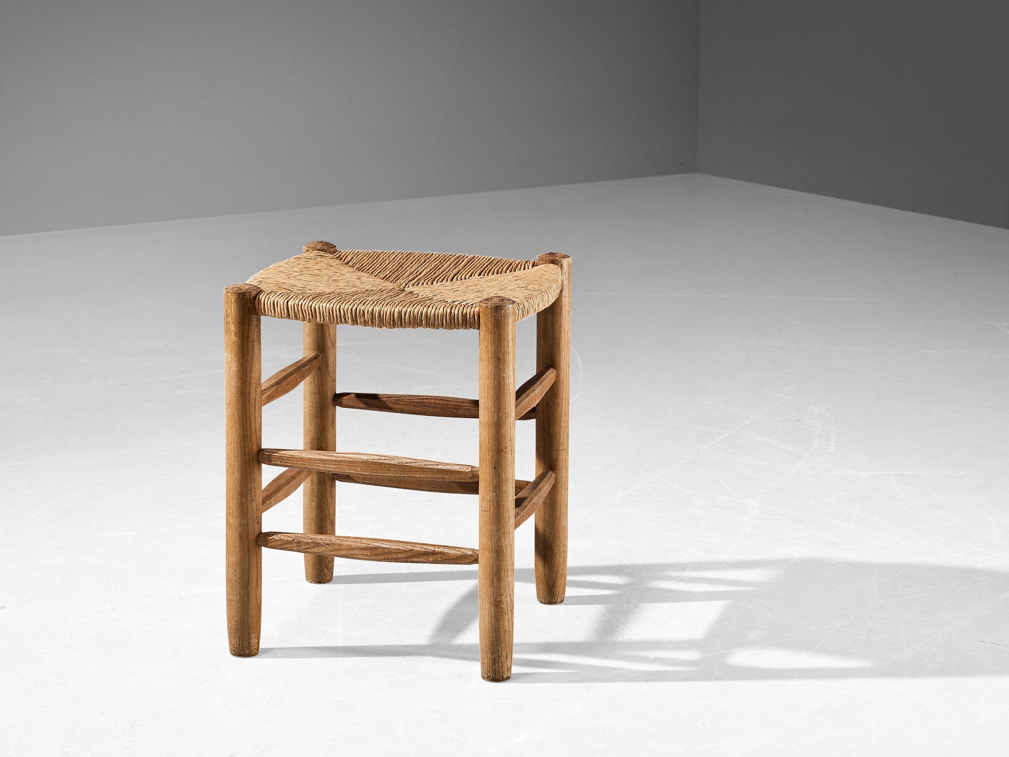 Charlotte Perriand Stool in Ash and Straw seating Morentz