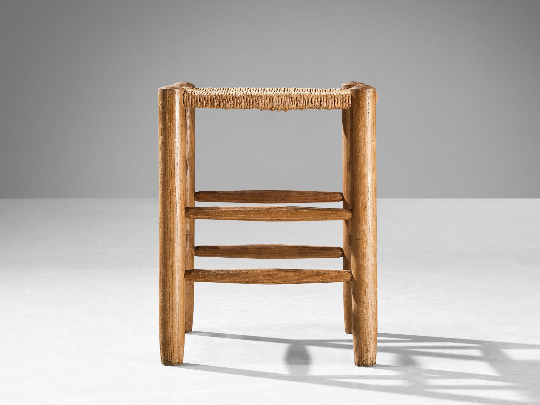 Charlotte Perriand Stool in Ash and Straw seating Morentz