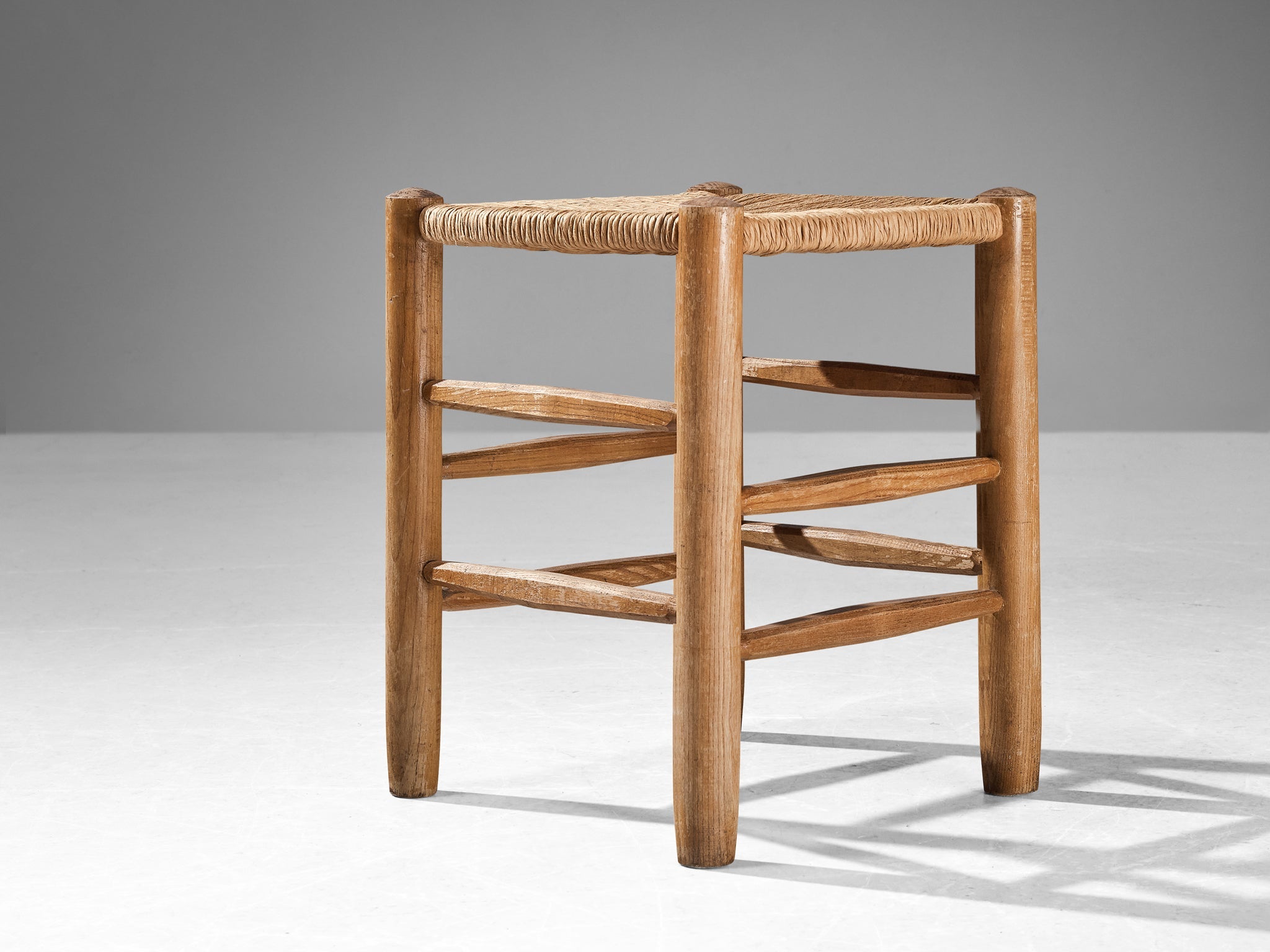 Charlotte Perriand Stool in Ash and Straw seating Morentz