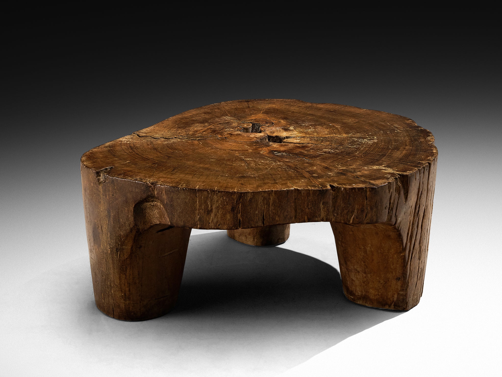 José Zanine Caldas Hand-Carved Coffee Table in Brazilian Hardwood
