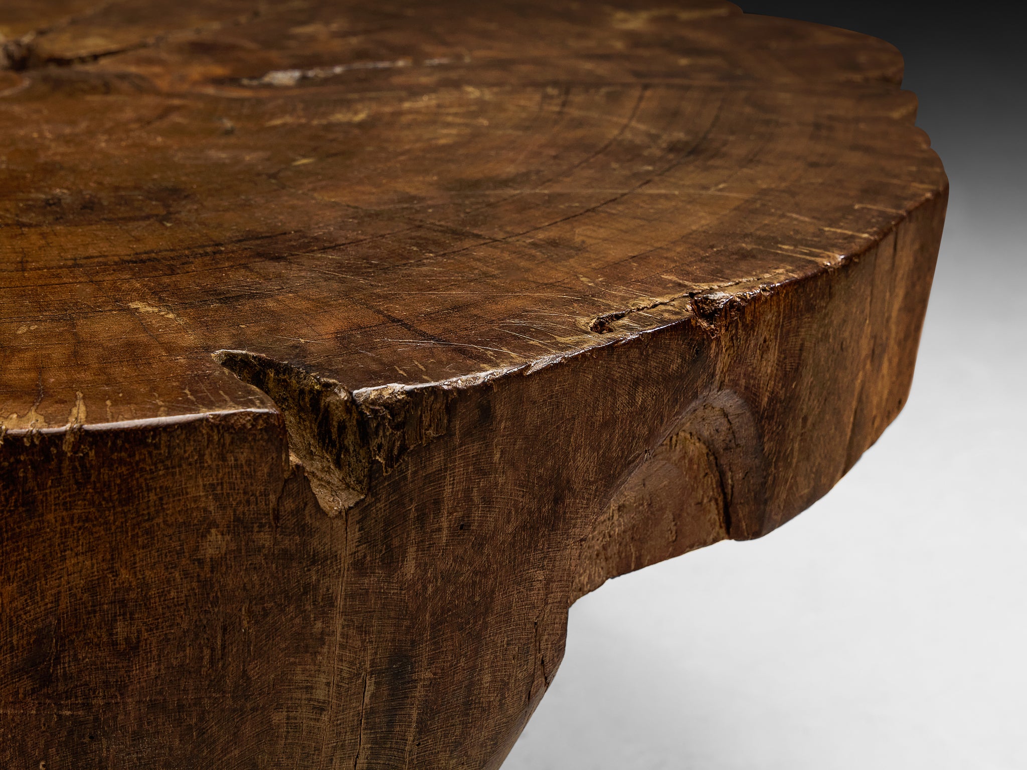 José Zanine Caldas Hand-Carved Coffee Table in Brazilian Hardwood Tables Morentz