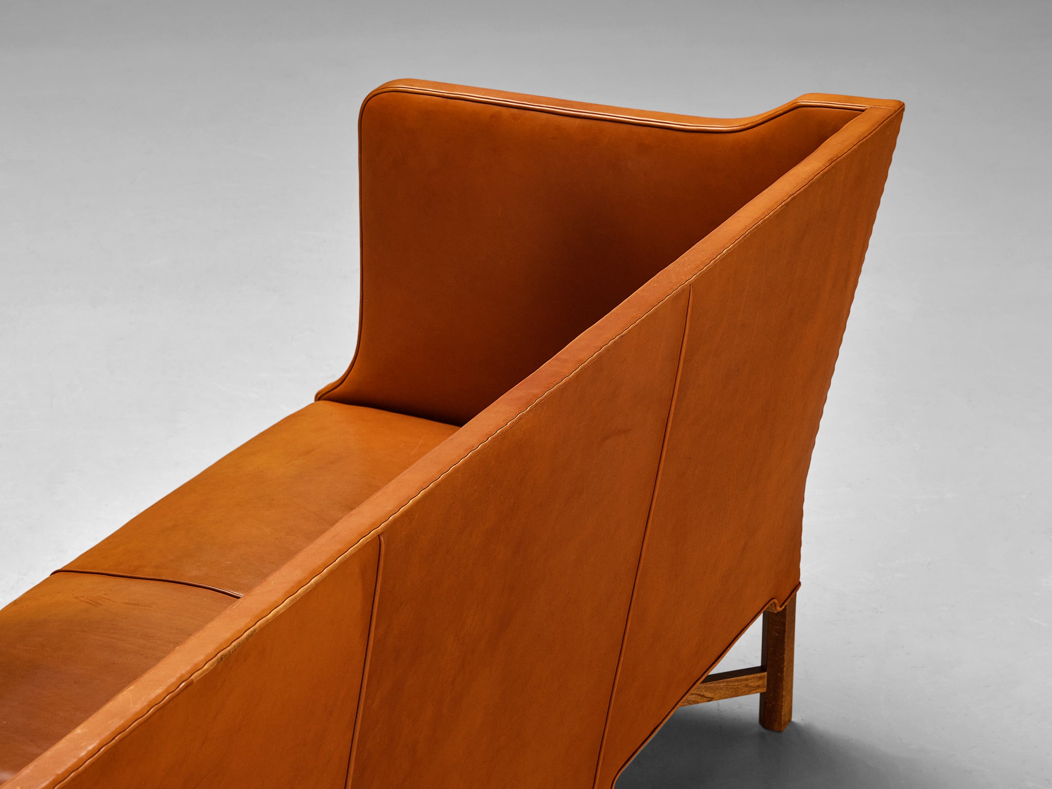 Kaare Klint for Rud. Rasmussen Sofa model 4118 in Leather and Mahogany Seating Morentz