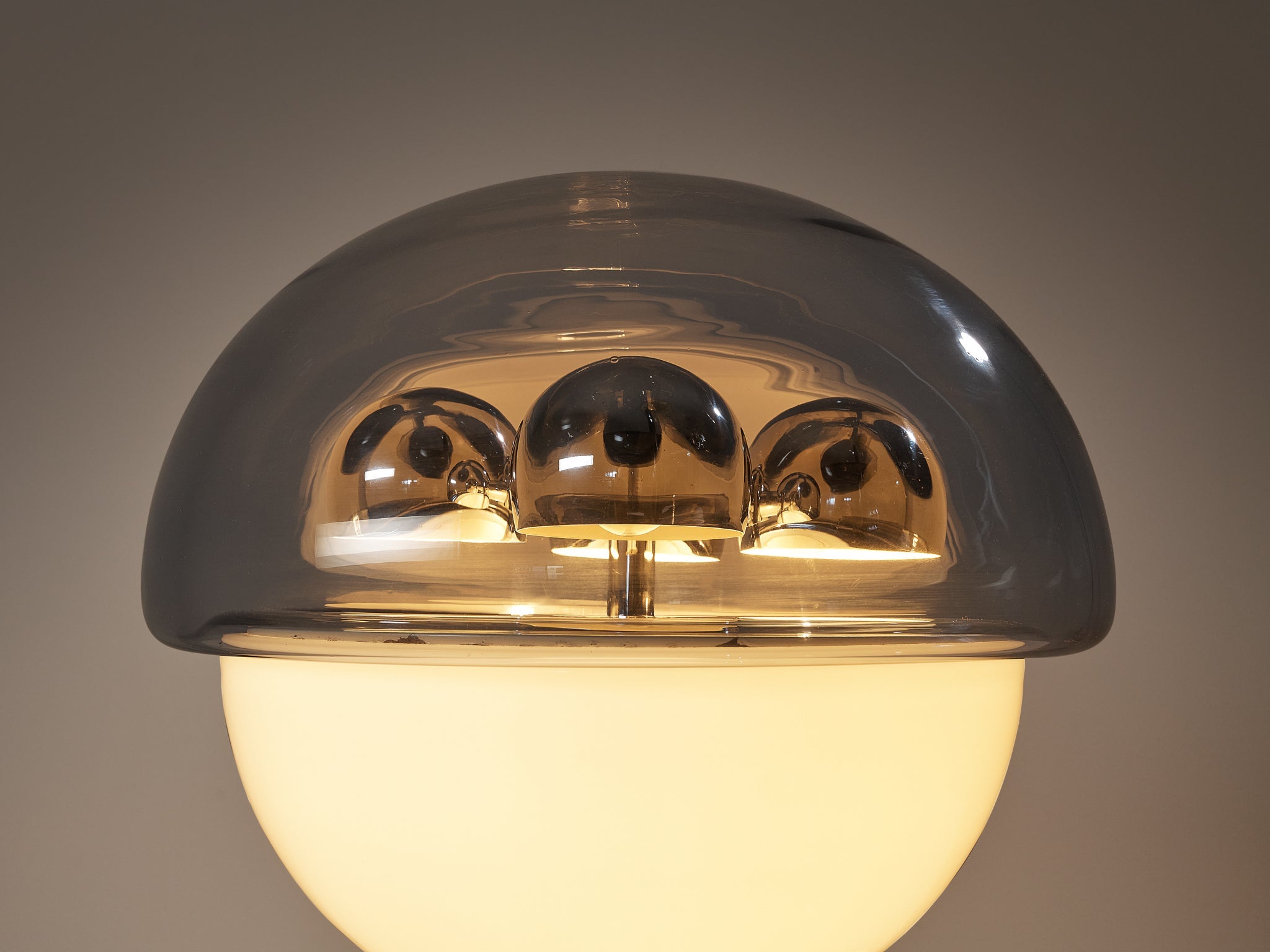 Selenova Postmodern Table Lamp with Glass Orb in Light Blue Glass & Perspex lighting Morentz