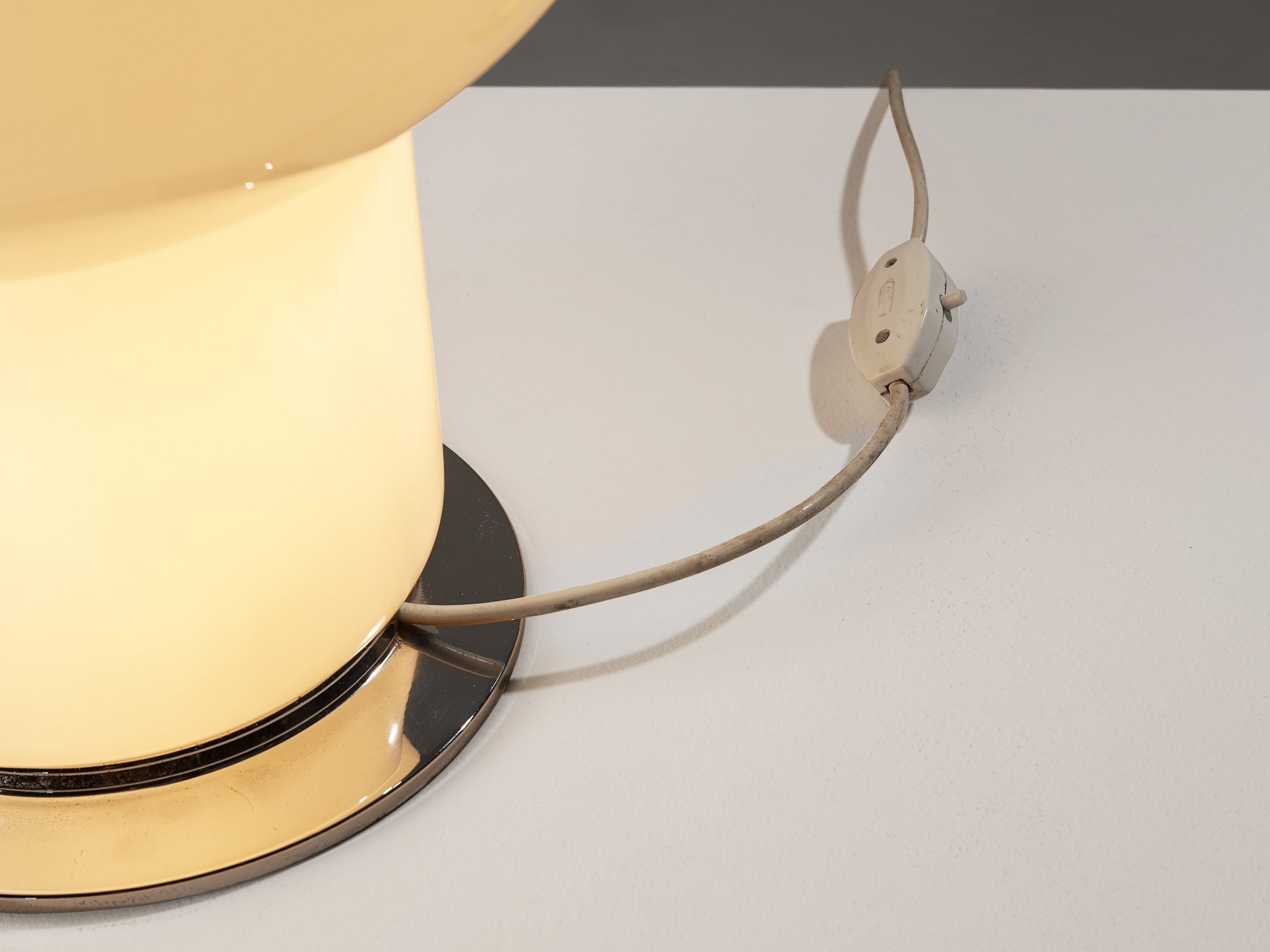 Selenova Postmodern Table Lamp with Glass Orb in Light Blue Glass & Perspex lighting Morentz