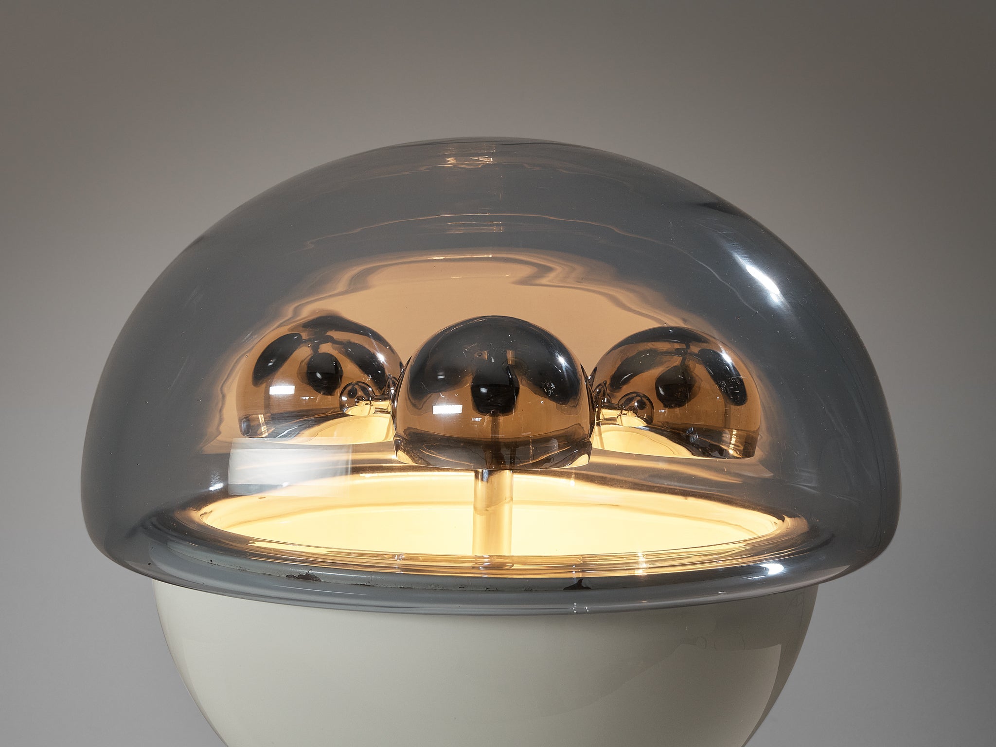 Selenova Postmodern Table Lamp with Glass Orb in Light Blue Glass & Perspex lighting Morentz