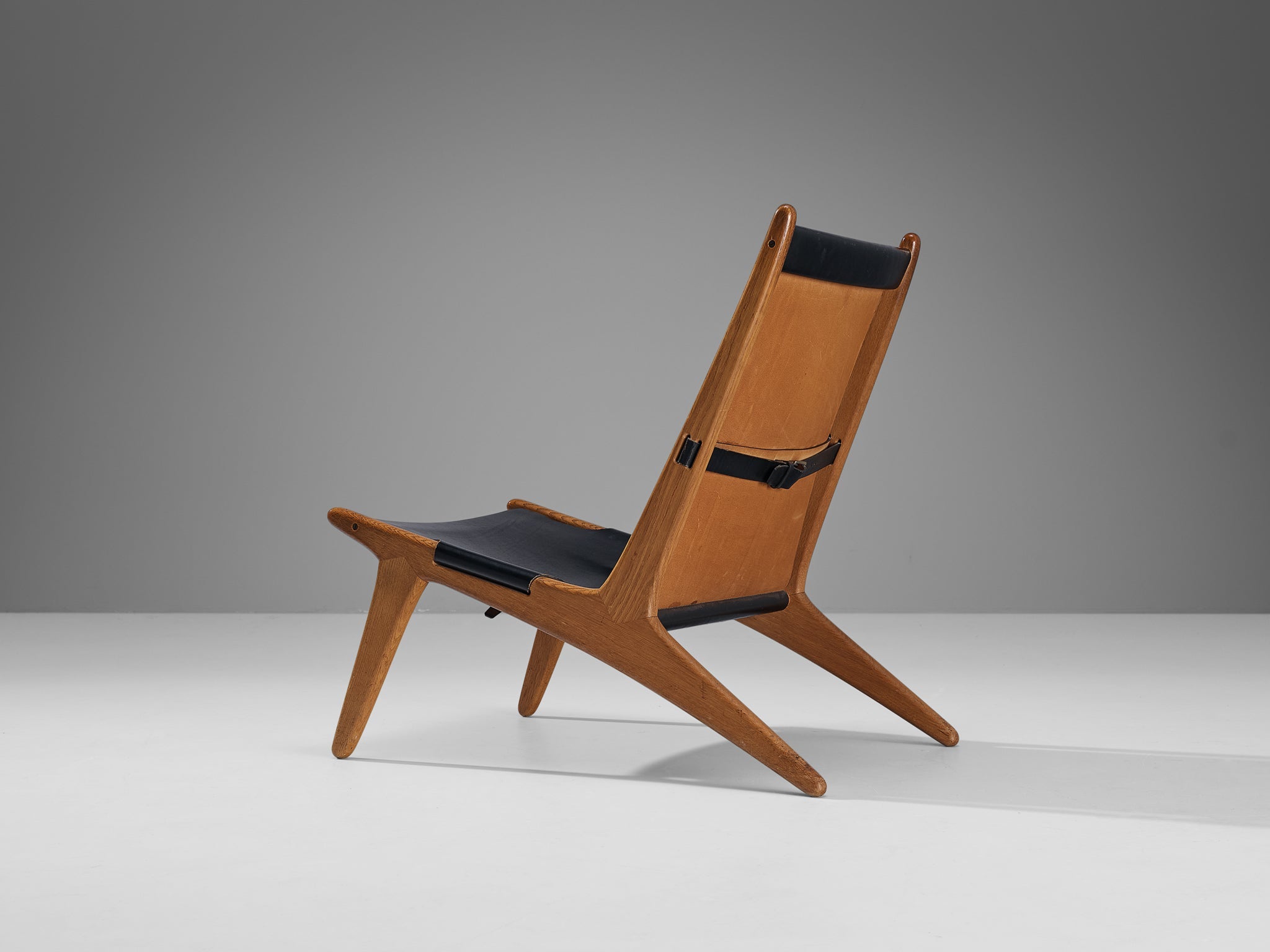 Uno & Östen Kristiansson for Luxus Pair of Hunting Chairs in Leather seating Morentz