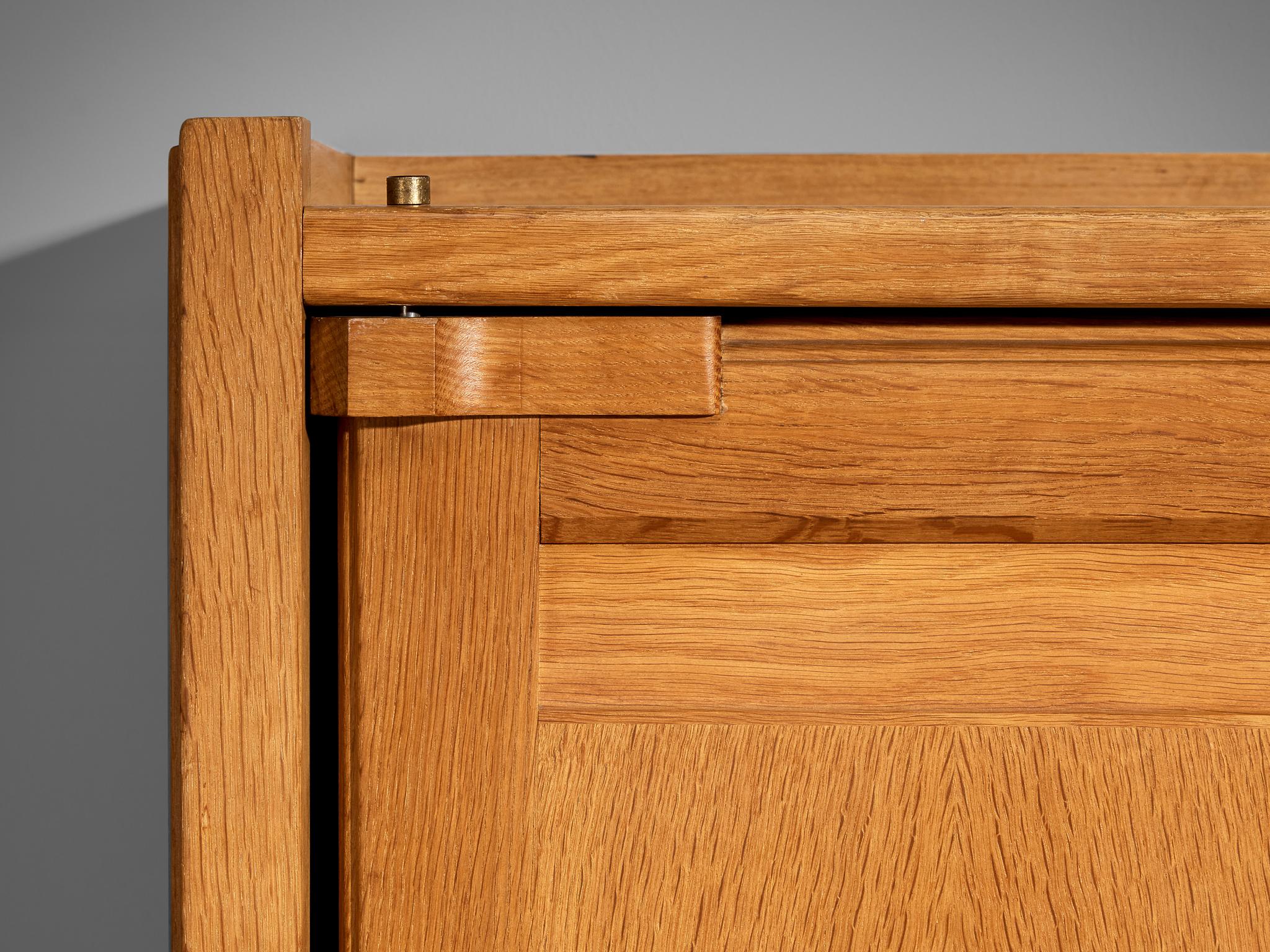 Guillerme & Chambron Large Cabinet or Wardrobe in Solid Oak case pieces and storage cabinets Morentz