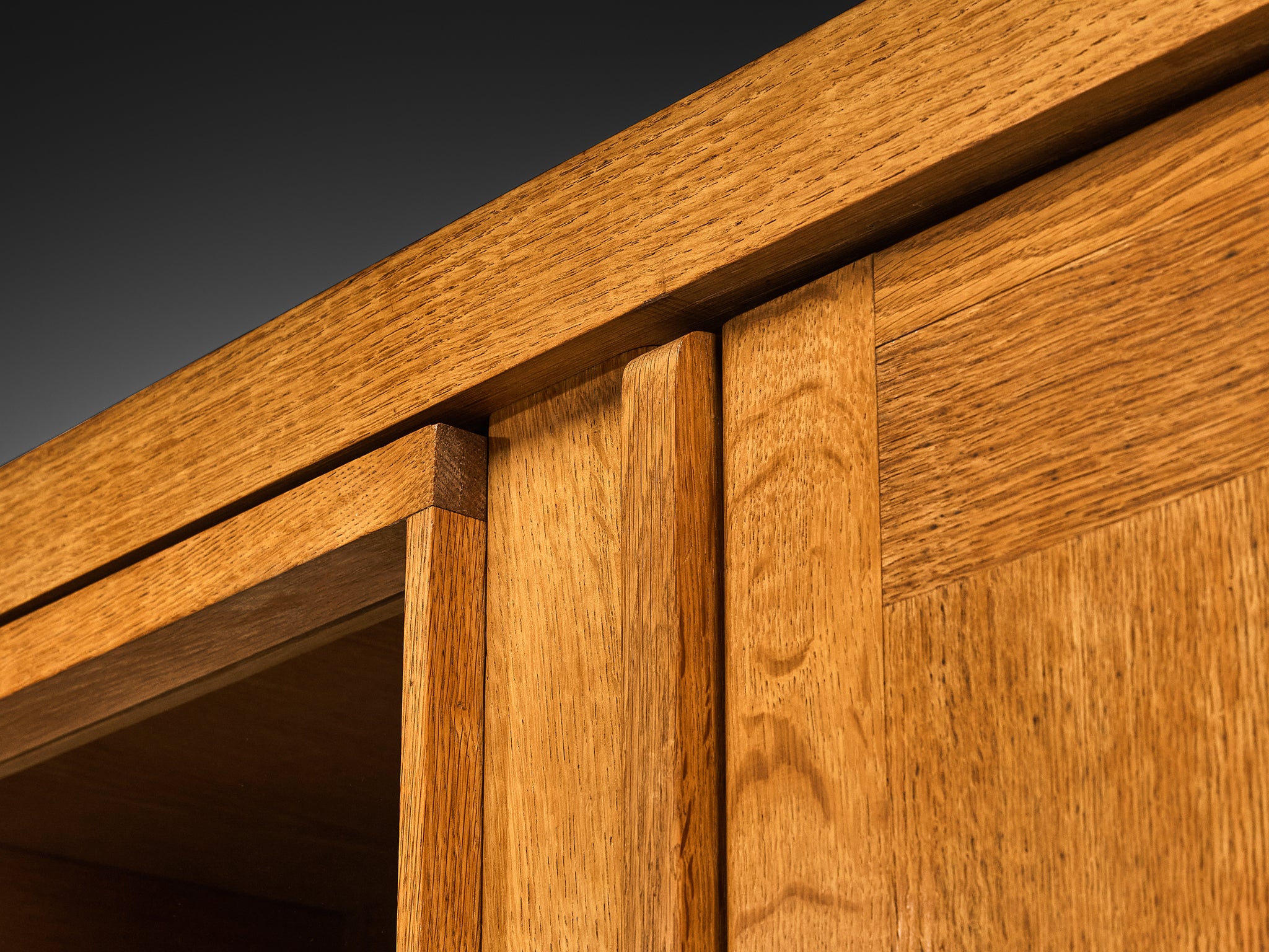 Guillerme & Chambron Highboard in Oak with Ceramic Handles Case pieces and storage cabinets Morentz