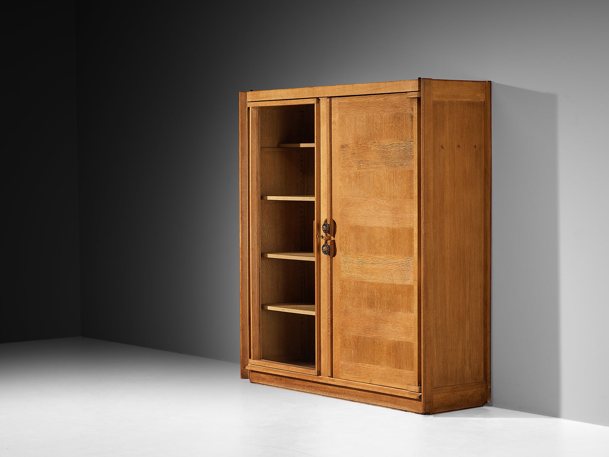 Guillerme & Chambron Highboard in Oak with Ceramic Handles Case pieces and storage cabinets Morentz
