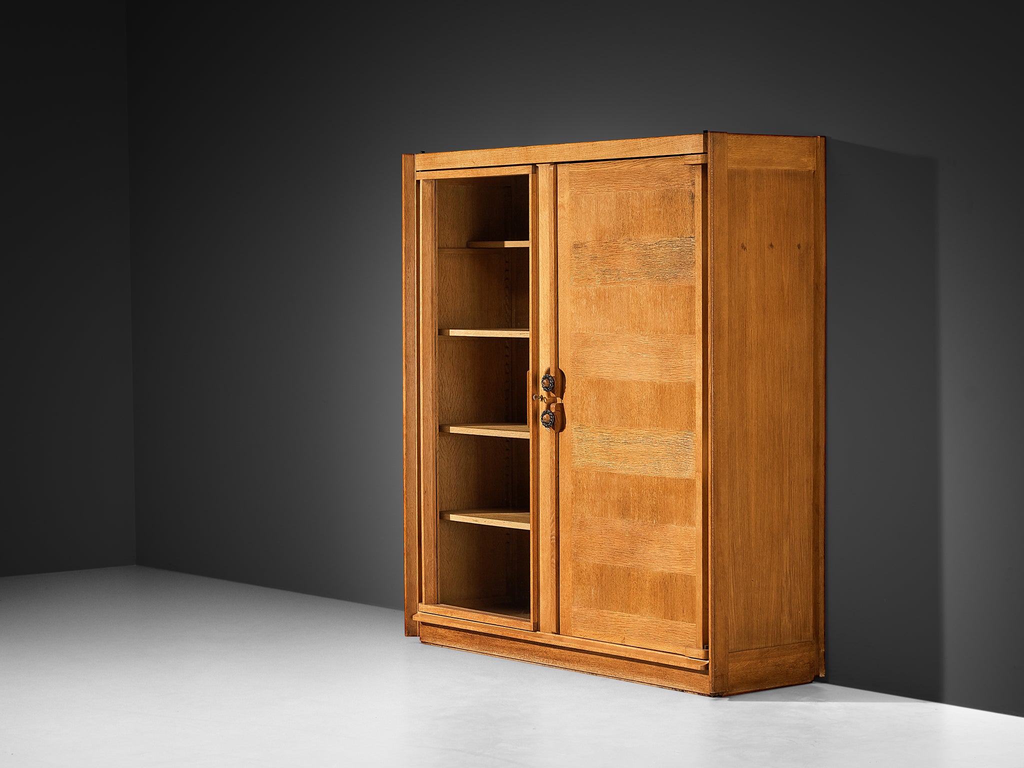 Guillerme & Chambron Highboard in Oak with Ceramic Handles Case pieces and storage cabinets Morentz